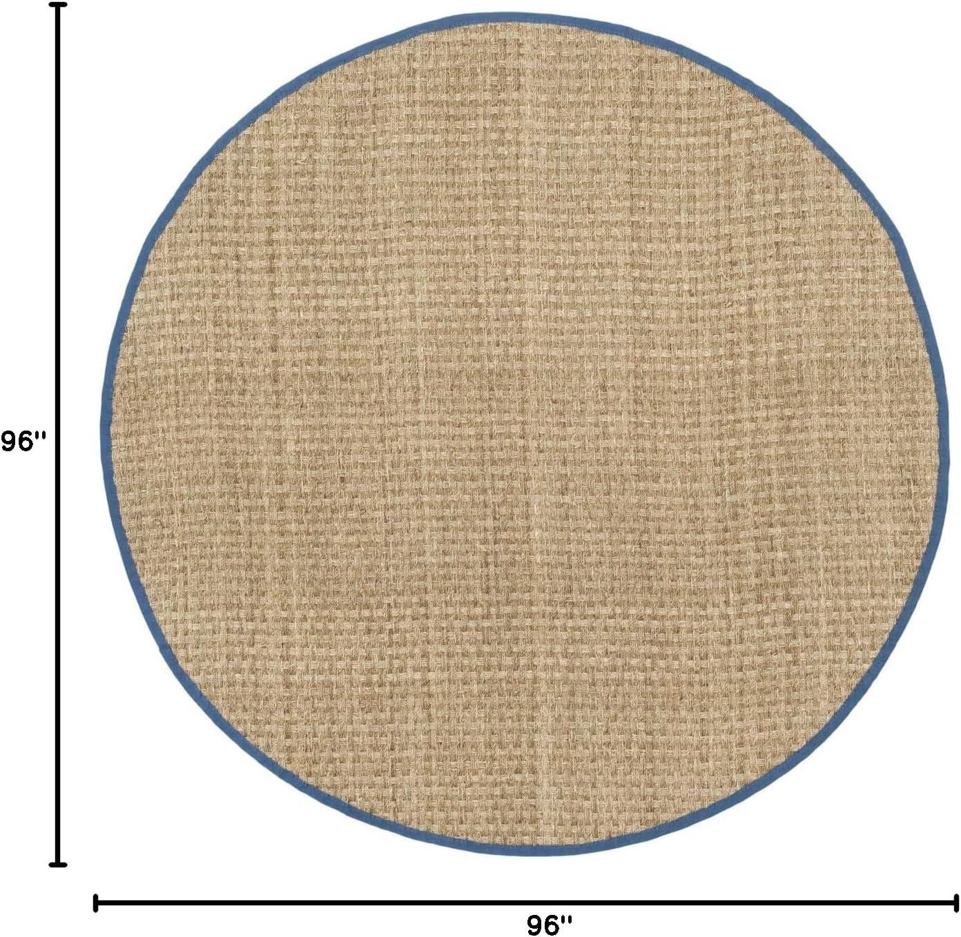 image:imageSAFAVIEH Area Rug 8x10 Natural Fiber Collection Large Natural amp Beige Seagrass Basketweave Pattern NF114ANaturalLight Navy