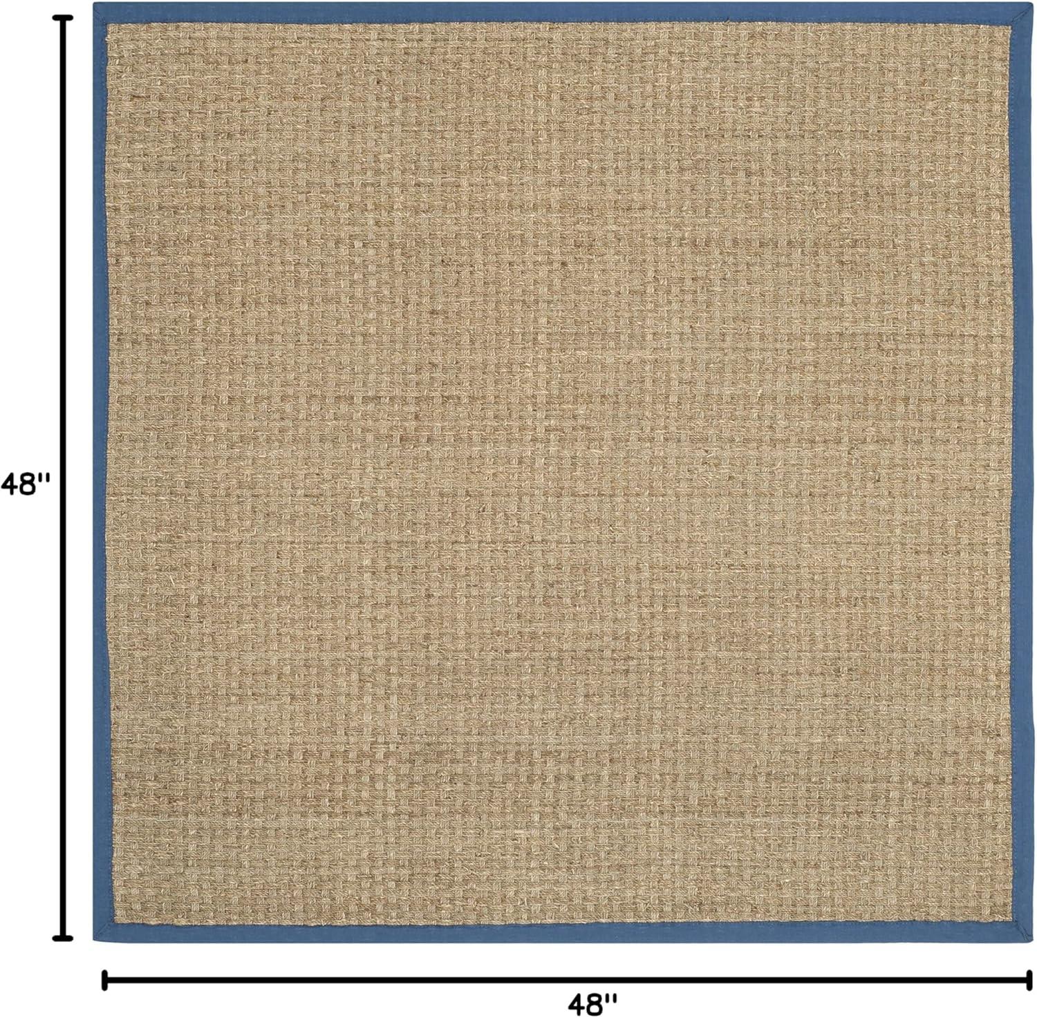 image:imageSAFAVIEH Area Rug 8x10 Natural Fiber Collection Large Natural amp Beige Seagrass Basketweave Pattern NF114ANaturalLight Navy