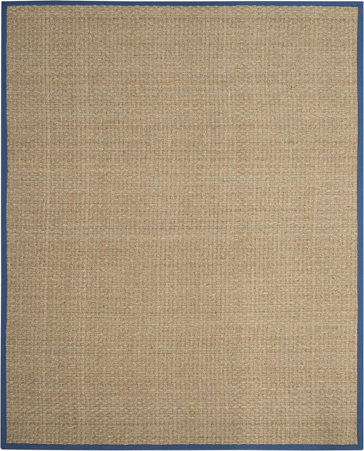 image:imageSAFAVIEH Area Rug 8x10 Natural Fiber Collection Large Natural amp Beige Seagrass Basketweave Pattern NF114ANaturalLight Navy
