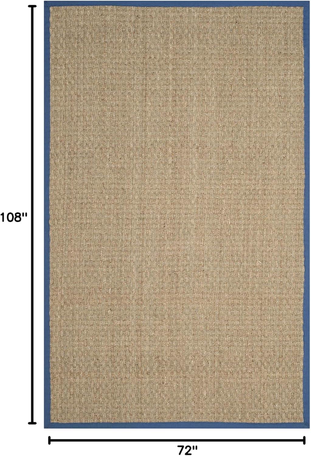 image:imageSAFAVIEH Area Rug 8x10 Natural Fiber Collection Large Natural amp Beige Seagrass Basketweave Pattern NF114ANaturalLight Navy