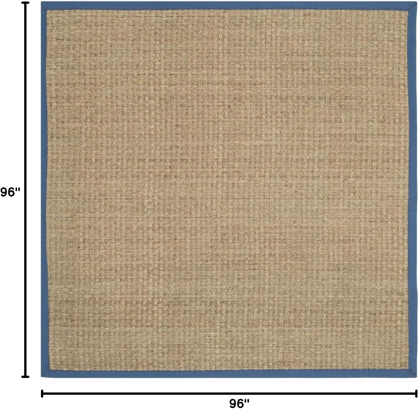 image:imageSAFAVIEH Area Rug 8x10 Natural Fiber Collection Large Natural amp Beige Seagrass Basketweave Pattern NF114ANaturalLight Navy