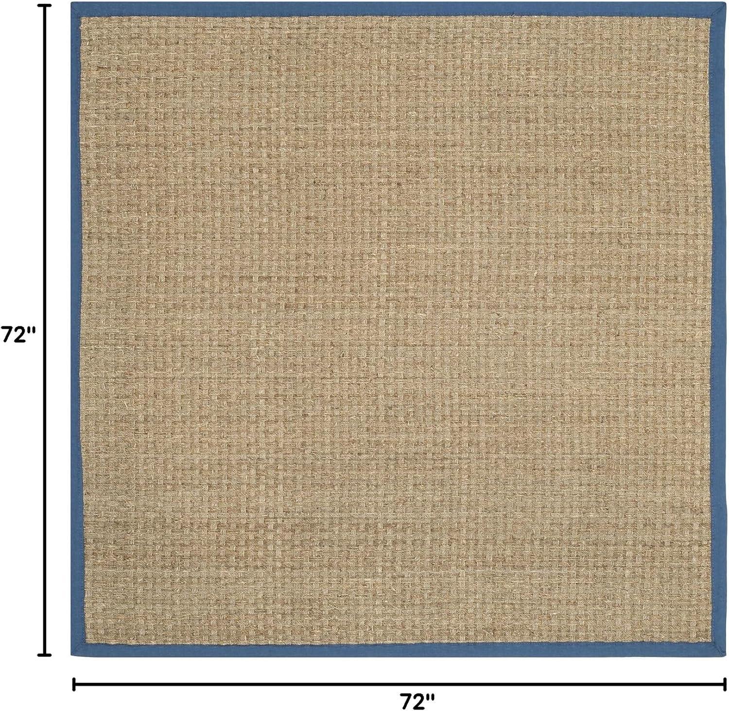 image:imageSAFAVIEH Area Rug 8x10 Natural Fiber Collection Large Natural amp Beige Seagrass Basketweave Pattern NF114ANaturalLight Navy