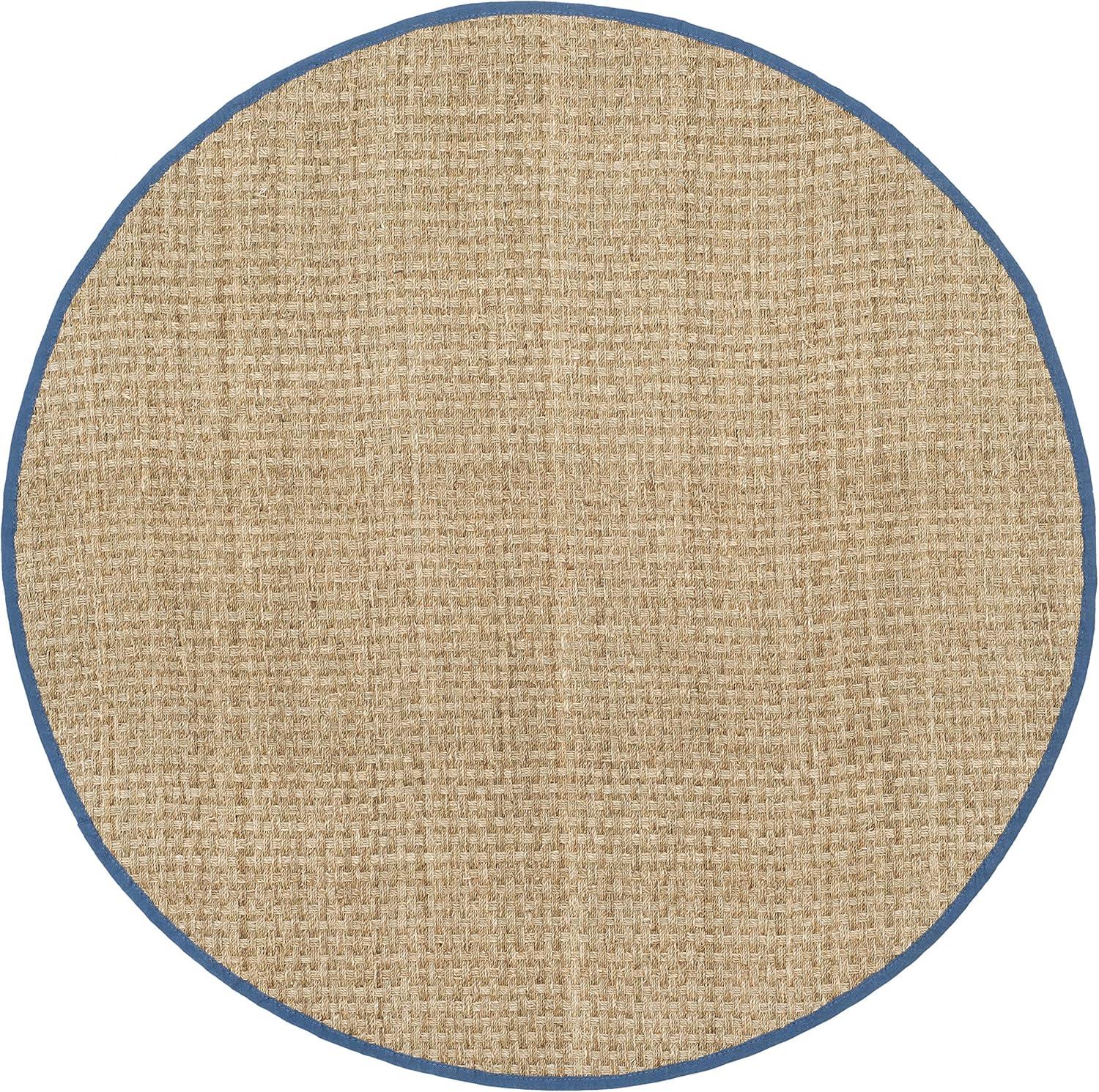 image:imageSAFAVIEH Area Rug 8x10 Natural Fiber Collection Large Natural amp Beige Seagrass Basketweave Pattern NF114ANaturalLight Navy