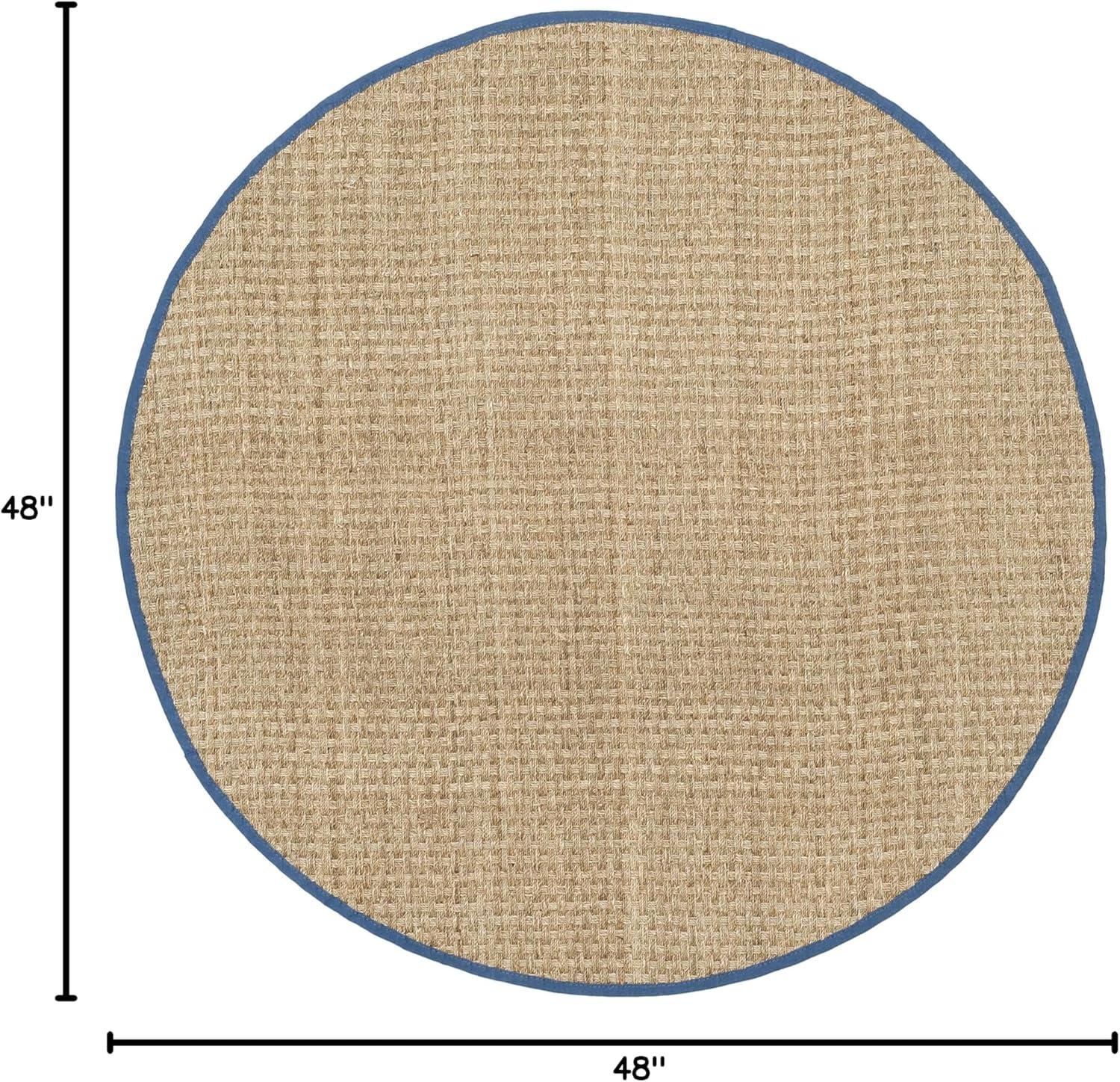 image:imageSAFAVIEH Area Rug 8x10 Natural Fiber Collection Large Natural amp Beige Seagrass Basketweave Pattern NF114ANaturalLight Navy