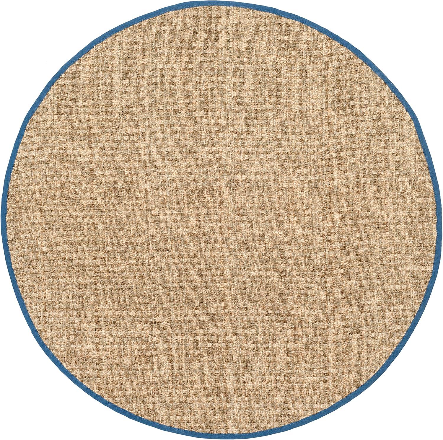 image:imageSAFAVIEH Area Rug 8x10 Natural Fiber Collection Large Natural amp Beige Seagrass Basketweave Pattern NF114ANaturalLight Navy