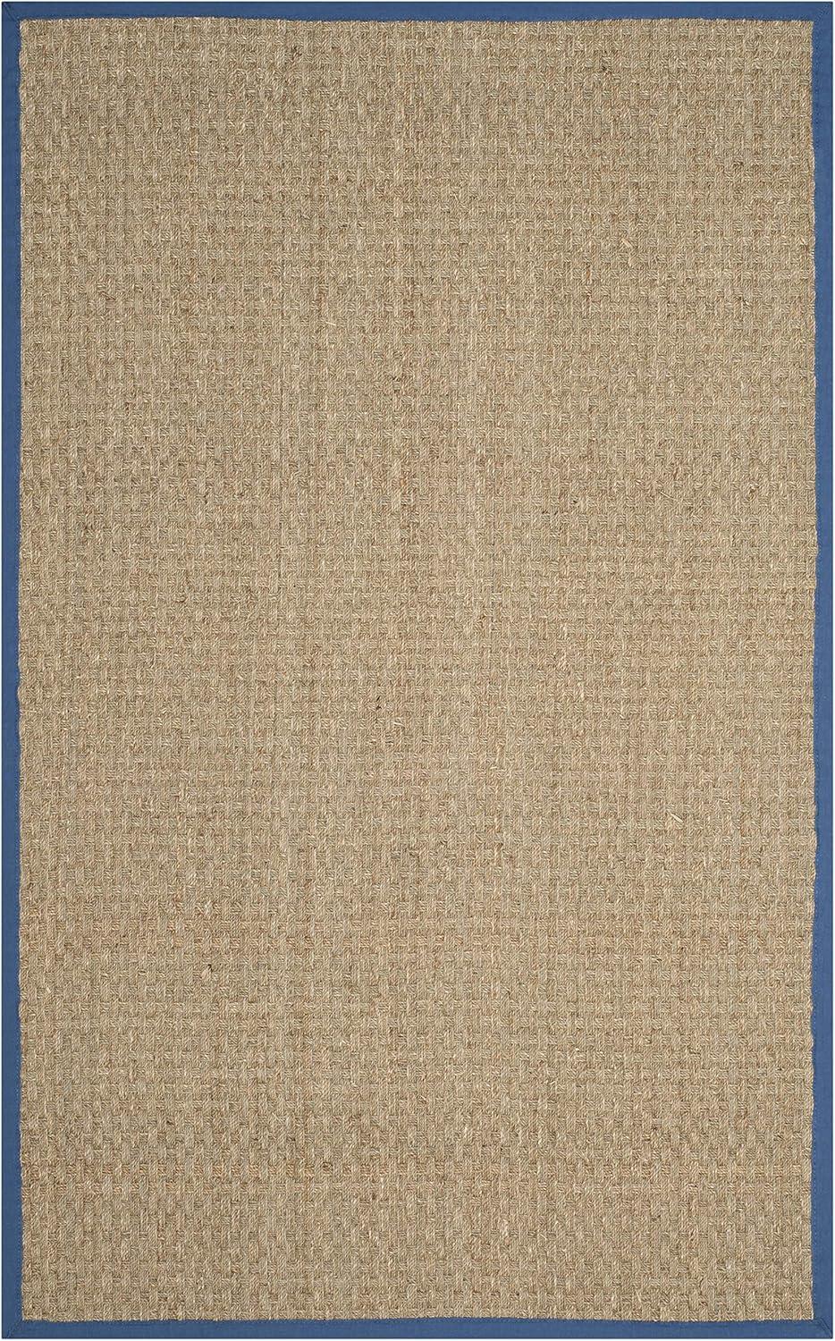 image:imageSAFAVIEH Area Rug 8x10 Natural Fiber Collection Large Natural amp Beige Seagrass Basketweave Pattern NF114ANaturalLight Navy