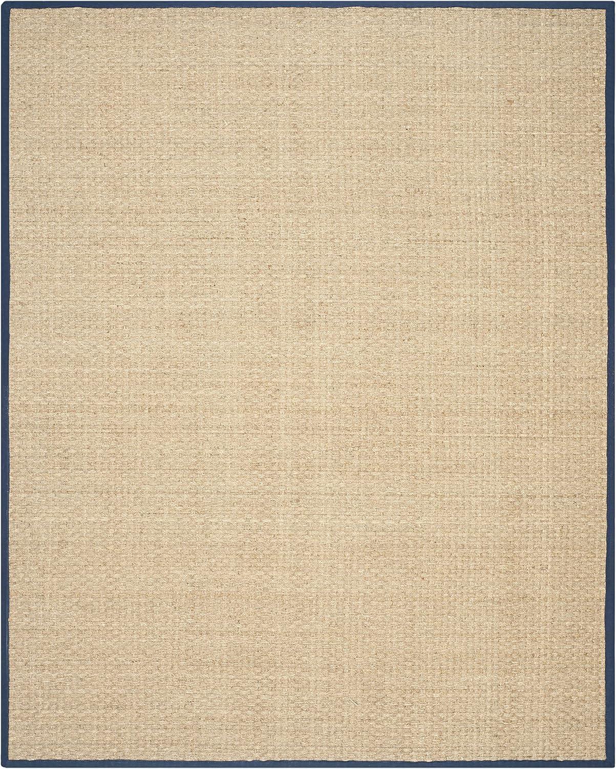 image:imageSAFAVIEH Area Rug 8x10 Natural Fiber Collection Large Natural amp Beige Seagrass Basketweave Pattern NF114ANaturalNavy Blue