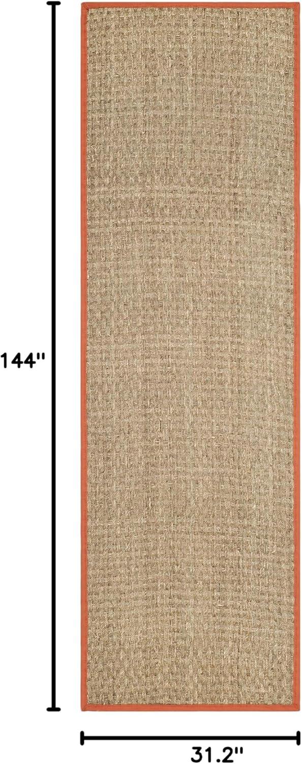image:imageSAFAVIEH Area Rug 8x10 Natural Fiber Collection Large Natural amp Beige Seagrass Basketweave Pattern NF114ANaturalRust