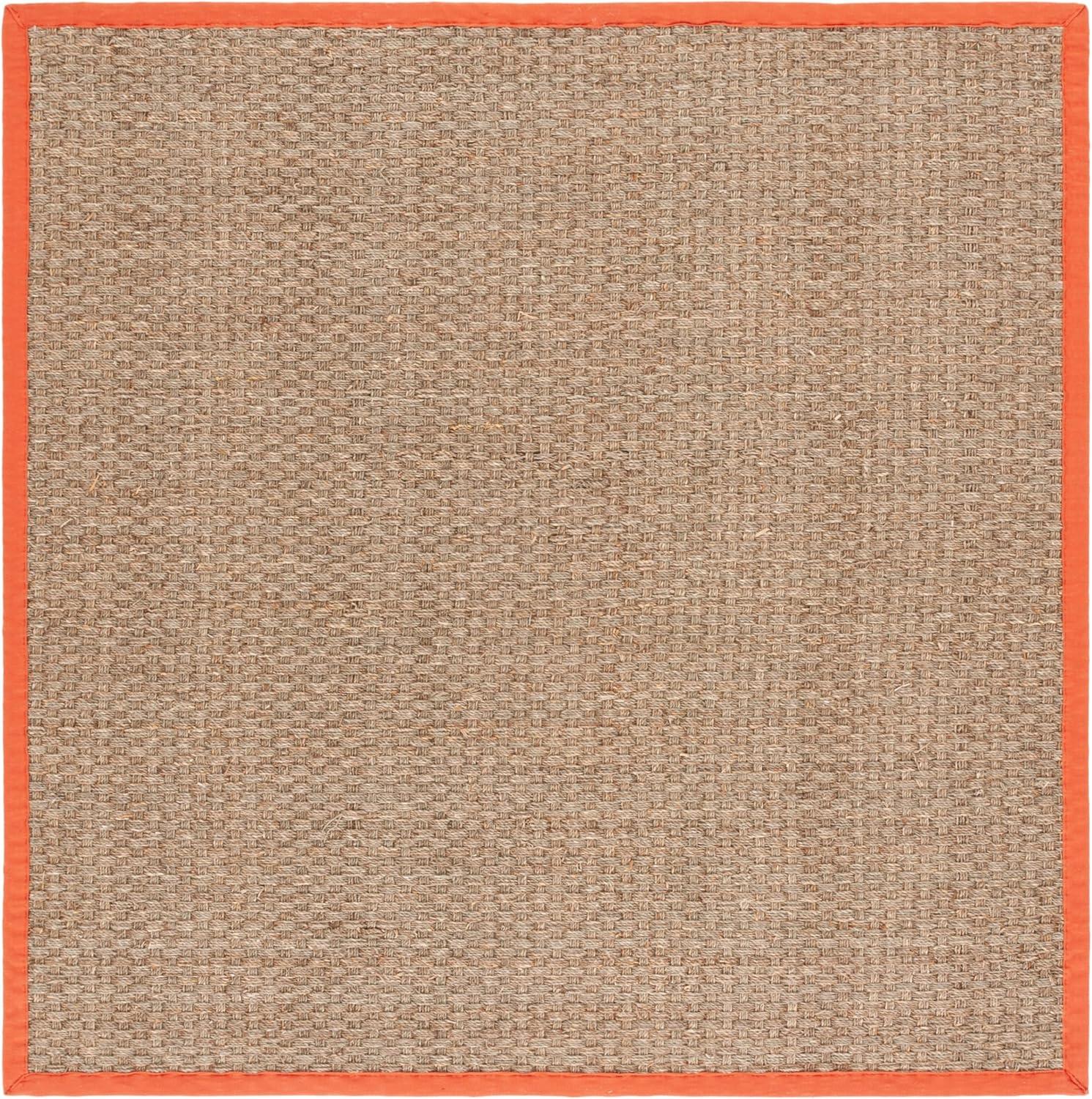 image:imageSAFAVIEH Area Rug 8x10 Natural Fiber Collection Large Natural amp Beige Seagrass Basketweave Pattern NF114ANaturalRust