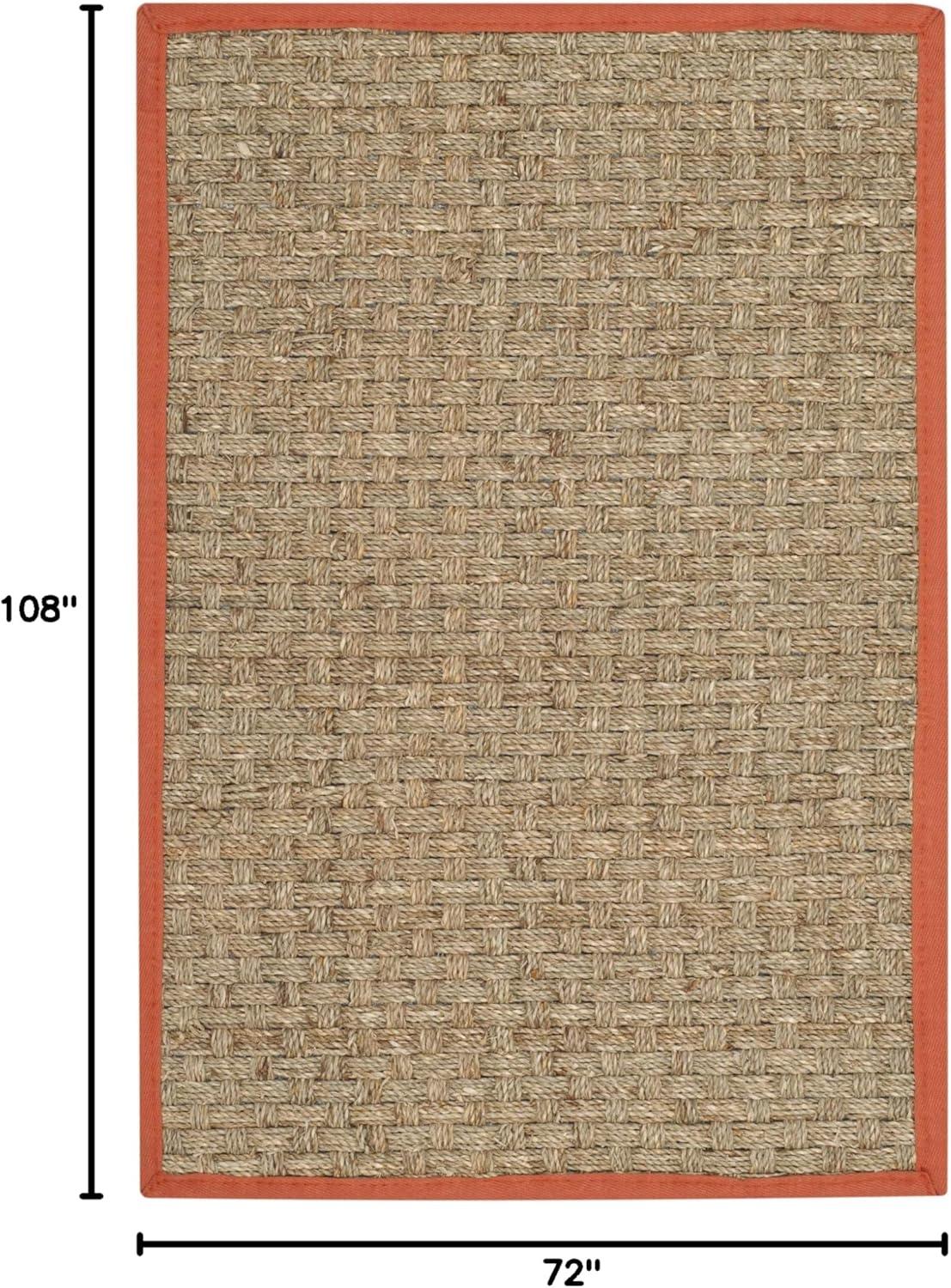 image:imageSAFAVIEH Area Rug 8x10 Natural Fiber Collection Large Natural amp Beige Seagrass Basketweave Pattern NF114ANaturalRust