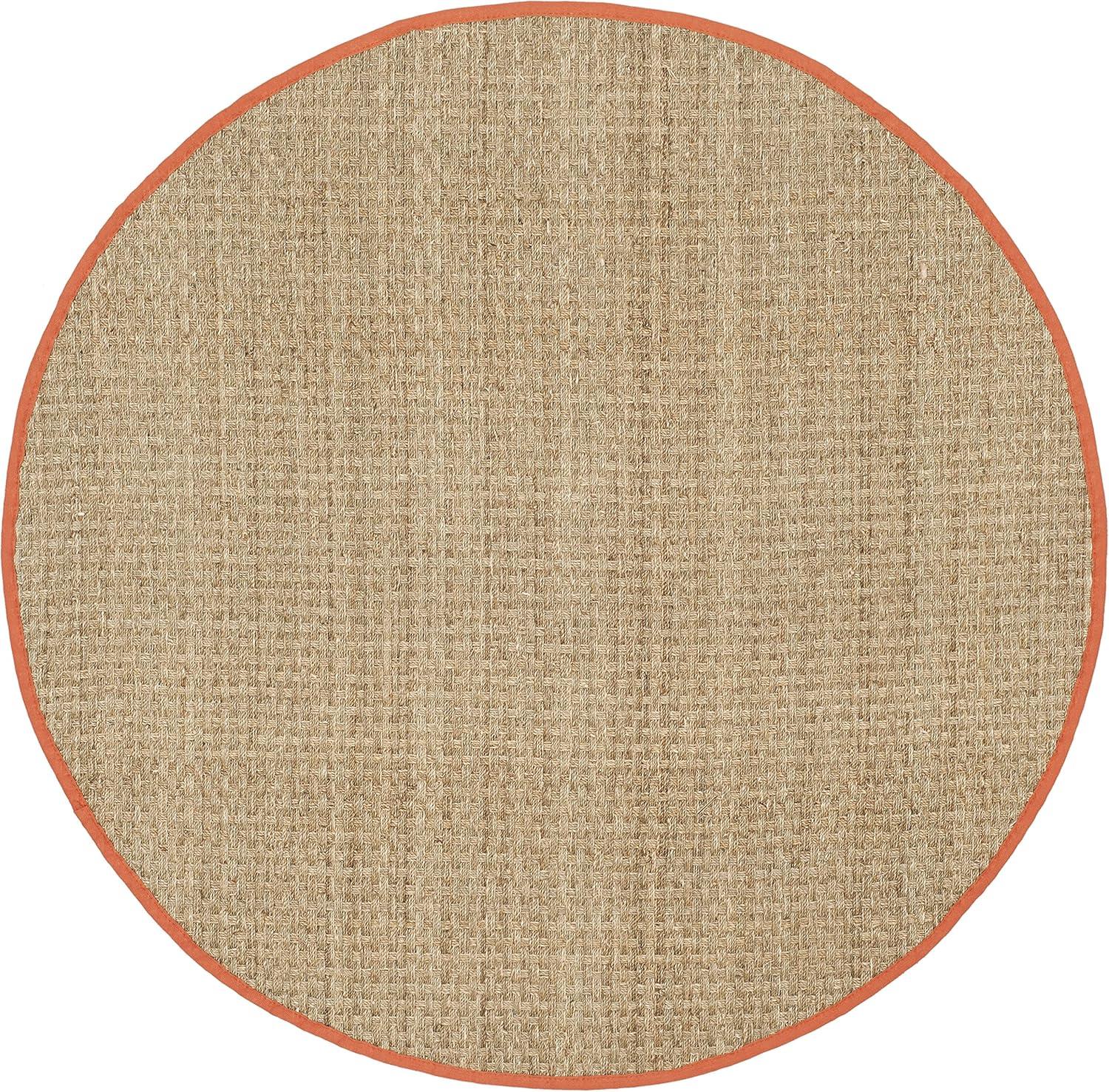 image:imageSAFAVIEH Area Rug 8x10 Natural Fiber Collection Large Natural amp Beige Seagrass Basketweave Pattern NF114ANaturalRust