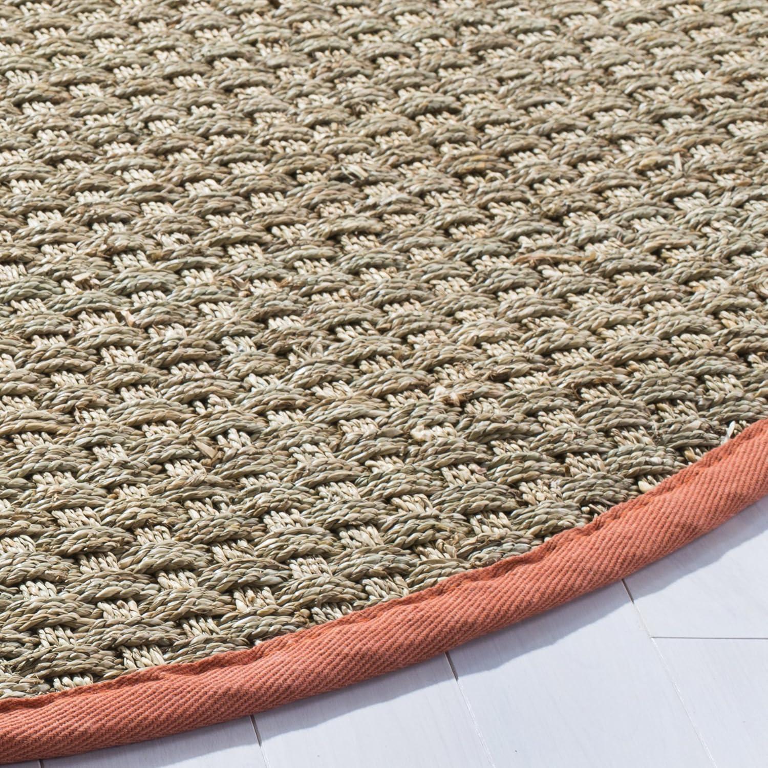 image:imageSAFAVIEH Area Rug 8x10 Natural Fiber Collection Large Natural amp Beige Seagrass Basketweave Pattern NF114ANaturalRust