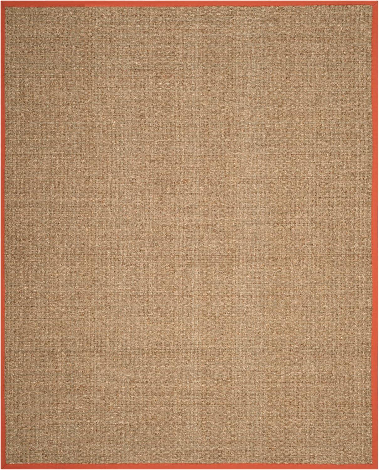 image:imageSAFAVIEH Area Rug 8x10 Natural Fiber Collection Large Natural amp Beige Seagrass Basketweave Pattern NF114ANaturalRust