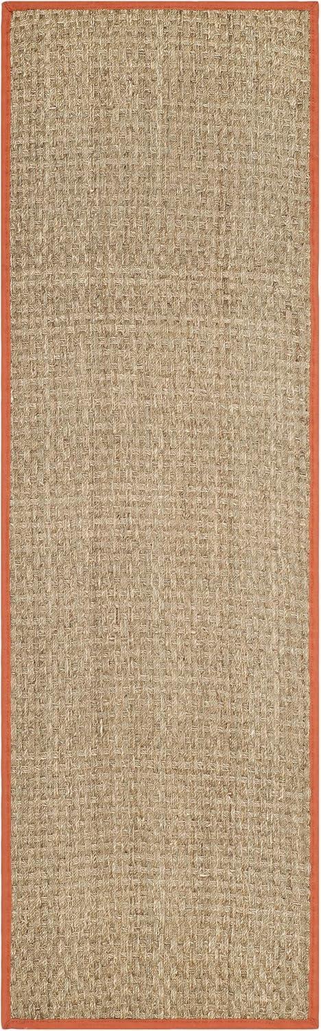 image:imageSAFAVIEH Area Rug 8x10 Natural Fiber Collection Large Natural amp Beige Seagrass Basketweave Pattern NF114ANaturalRust