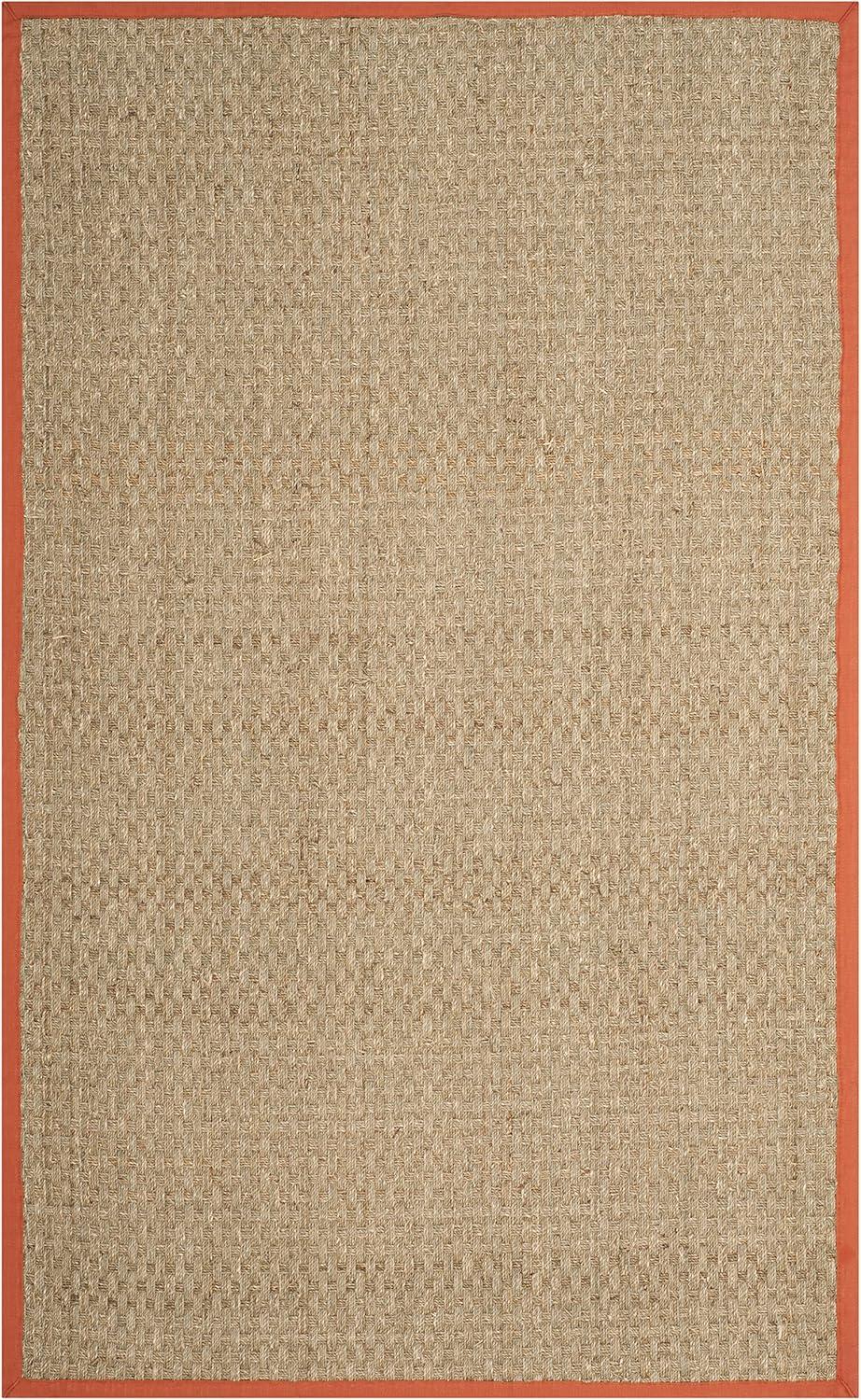 image:imageSAFAVIEH Area Rug 8x10 Natural Fiber Collection Large Natural amp Beige Seagrass Basketweave Pattern NF114ANaturalRust