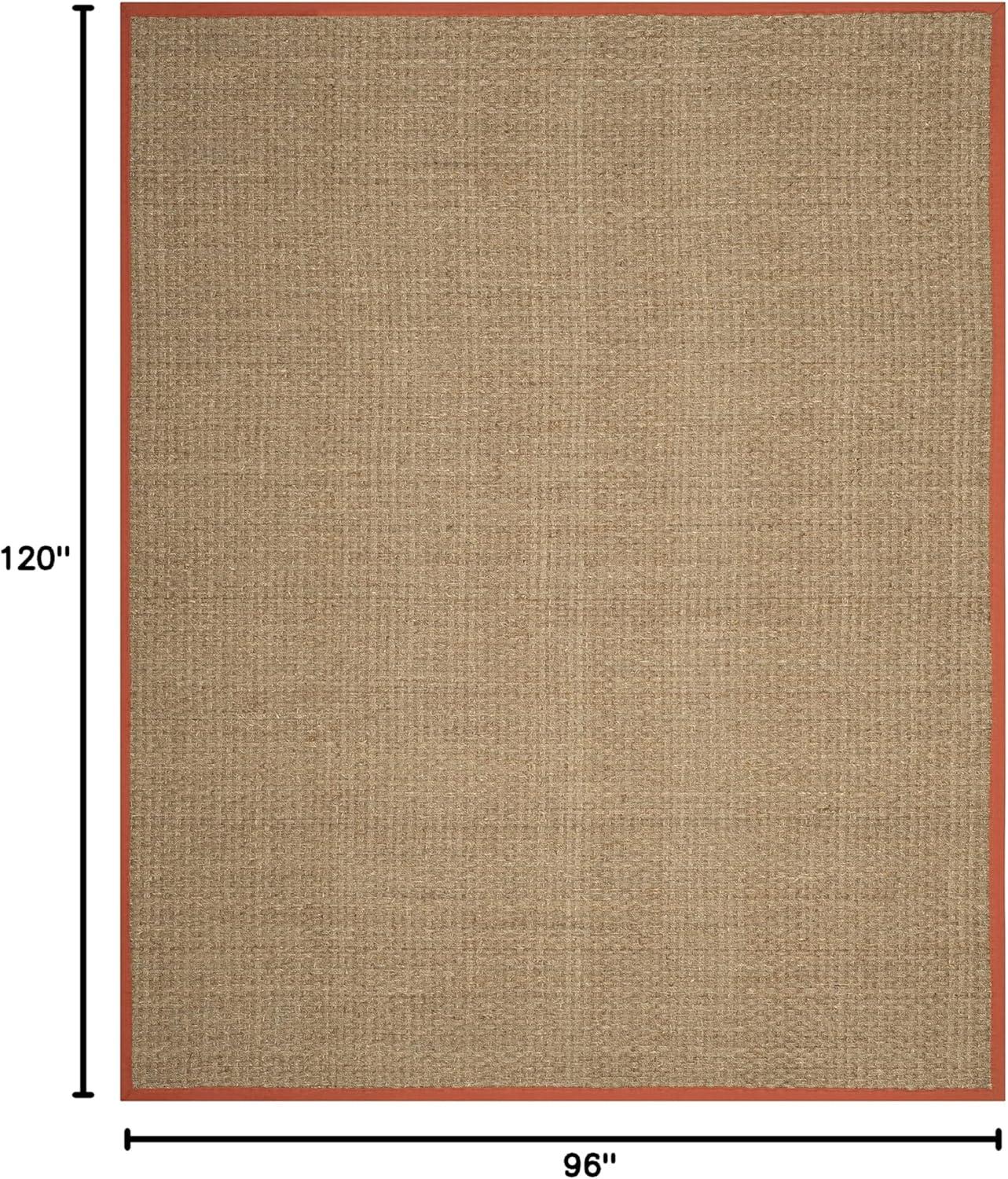 image:imageSAFAVIEH Area Rug 8x10 Natural Fiber Collection Large Natural amp Beige Seagrass Basketweave Pattern NF114ANaturalRust