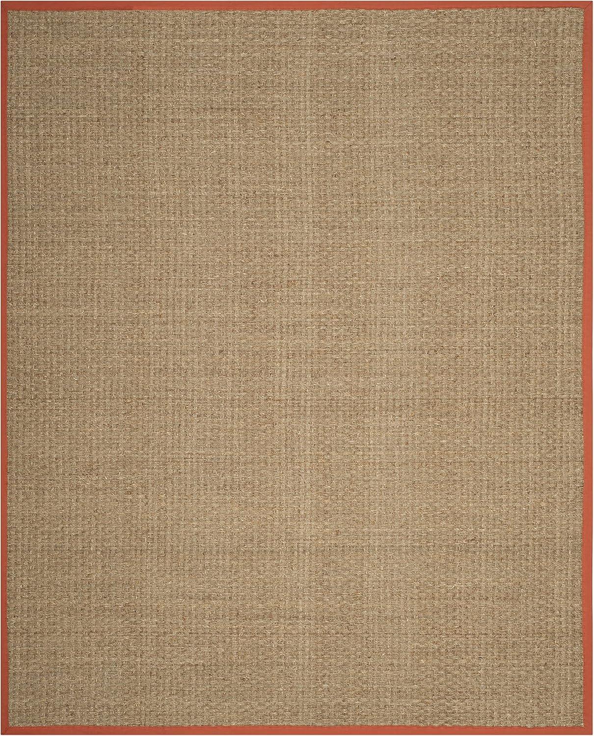 image:imageSAFAVIEH Area Rug 8x10 Natural Fiber Collection Large Natural amp Beige Seagrass Basketweave Pattern NF114ANaturalRust