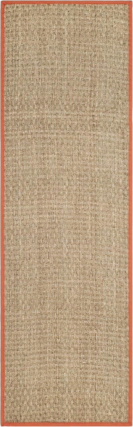 image:imageSAFAVIEH Area Rug 8x10 Natural Fiber Collection Large Natural amp Beige Seagrass Basketweave Pattern NF114ANaturalRust
