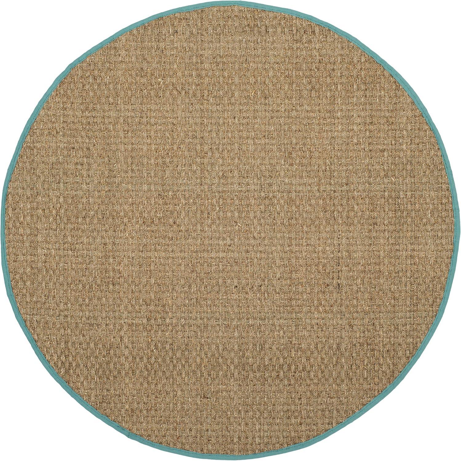image:imageSAFAVIEH Area Rug 8x10 Natural Fiber Collection Large Natural amp Beige Seagrass Basketweave Pattern NF114ANaturalTeal