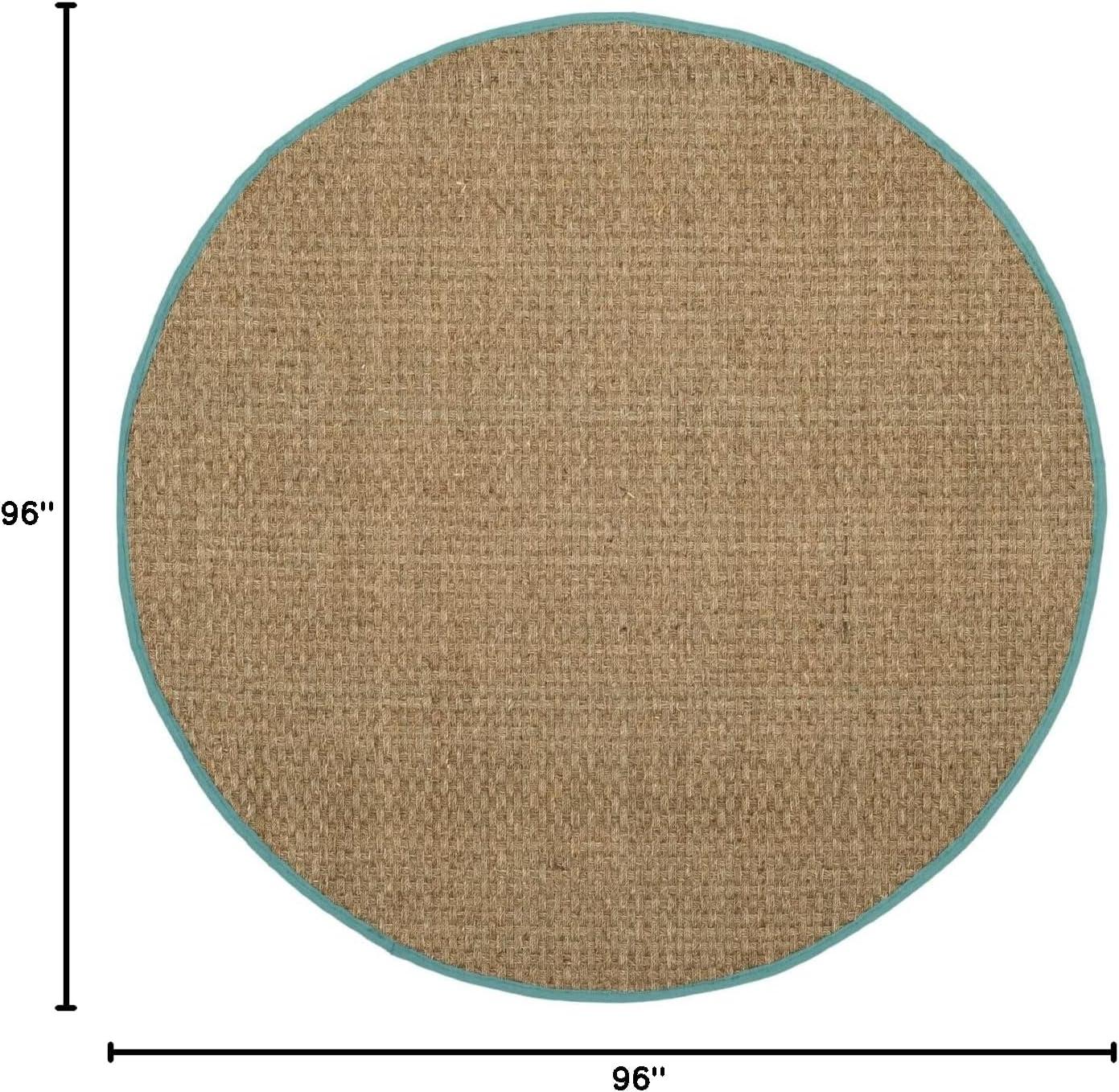 image:imageSAFAVIEH Area Rug 8x10 Natural Fiber Collection Large Natural amp Beige Seagrass Basketweave Pattern NF114ANaturalTeal