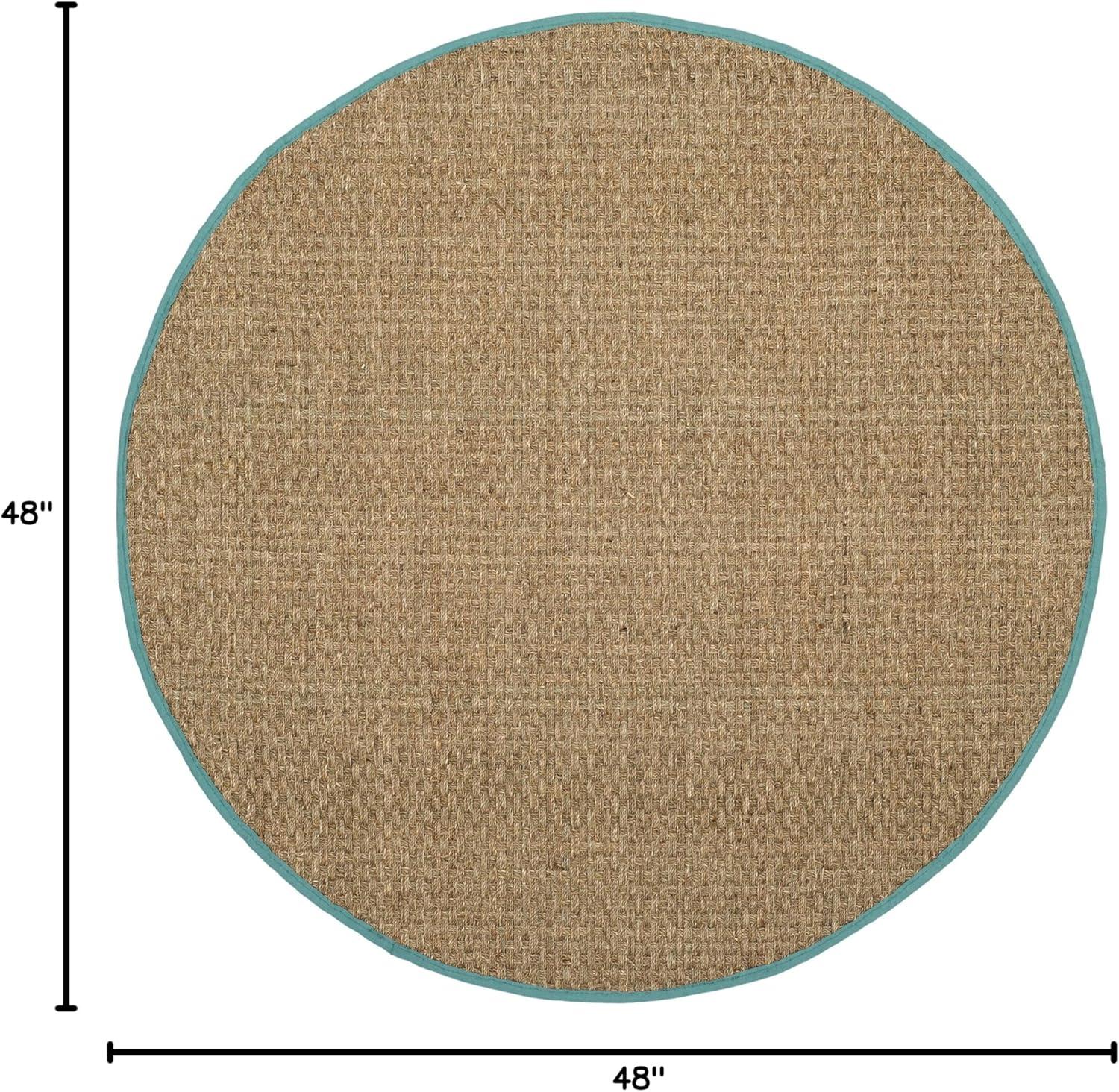 image:imageSAFAVIEH Area Rug 8x10 Natural Fiber Collection Large Natural amp Beige Seagrass Basketweave Pattern NF114ANaturalTeal