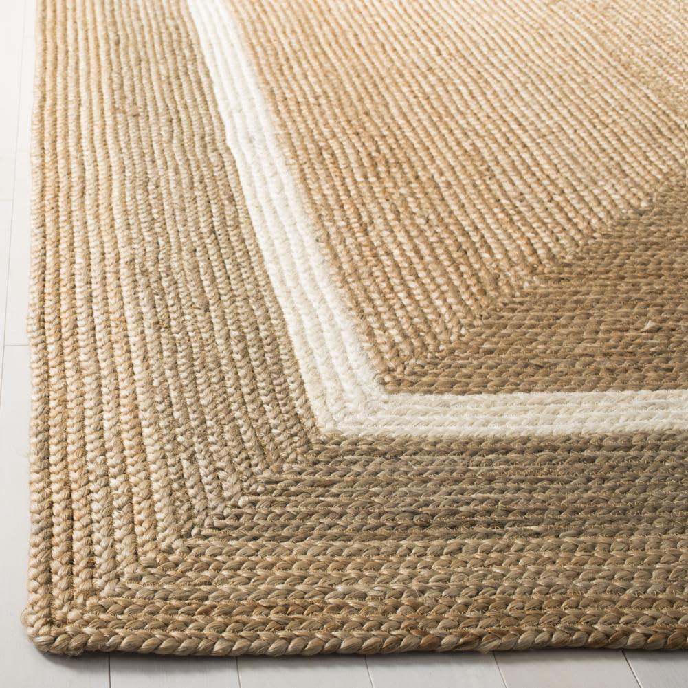 image:imageSAFAVIEH Area Rug 8x10 Natural Fiber Collection Large Natural amp Grey amp Ivory Handmade Braided Jute Farmhouse Boho Rustic Style Ideal for Living Room Bedroom Dining Space NF883BNaturalIvory