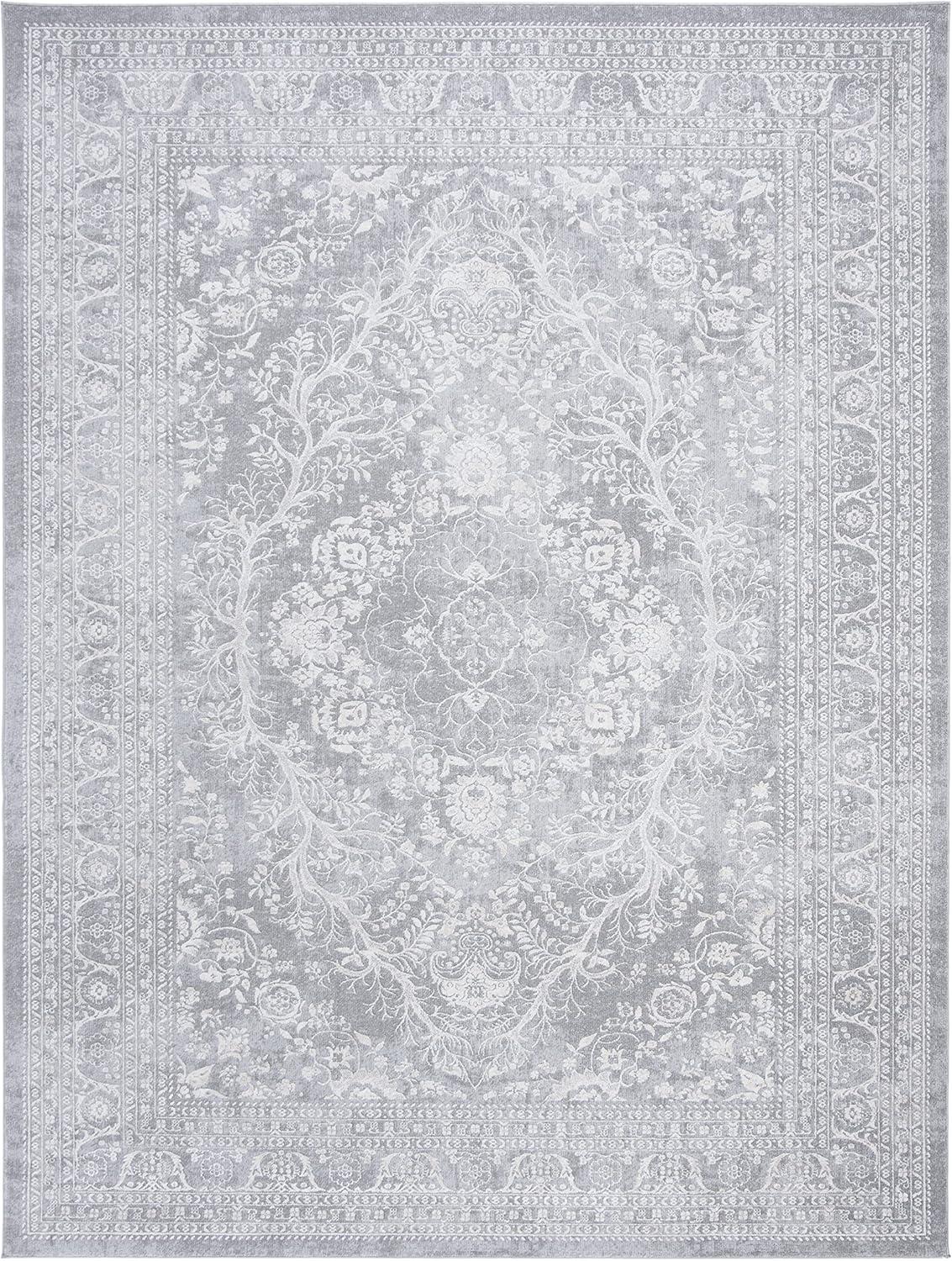 image:imageSAFAVIEH Area Rug 8x10 Reflection Collection Large Light Grey amp Cream NonShedding amp Easy Cleaning Ideal for Living Room Bedroom Dining Space RFT668GLight GreyCream