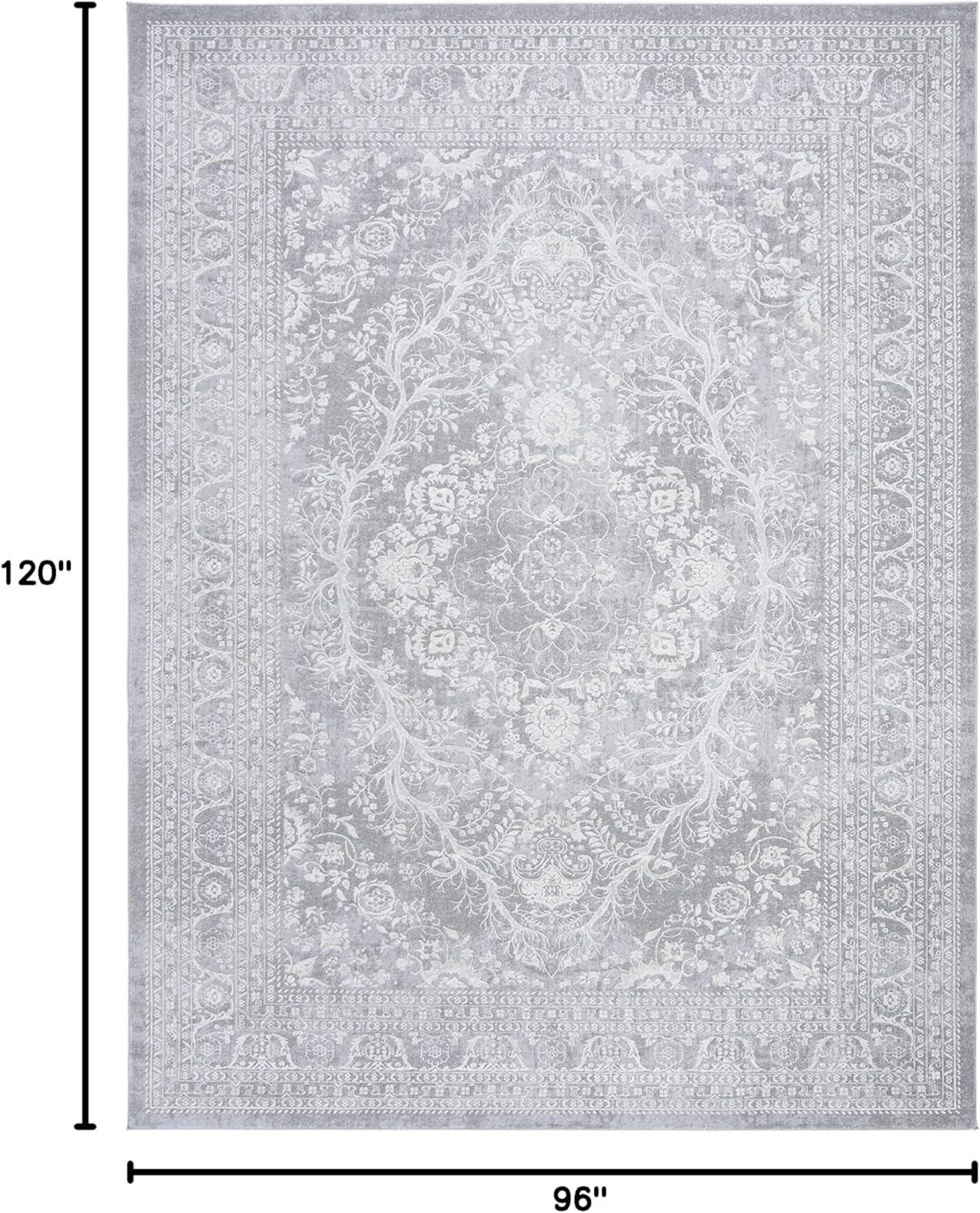 image:imageSAFAVIEH Area Rug 8x10 Reflection Collection Large Light Grey amp Cream NonShedding amp Easy Cleaning Ideal for Living Room Bedroom Dining Space RFT668GLight GreyCream