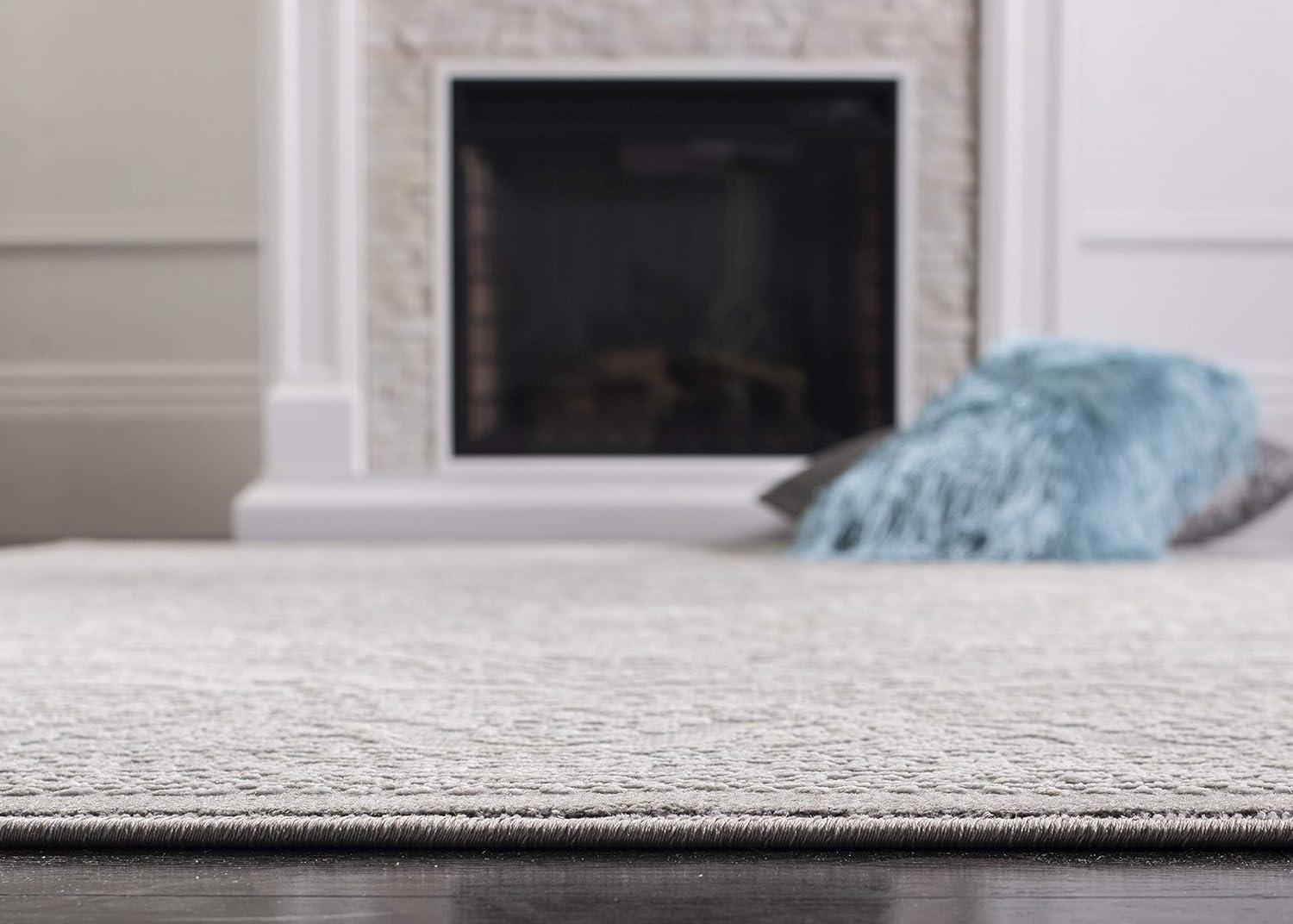 image:imageSAFAVIEH Area Rug 8x10 Reflection Collection Large Light Grey amp Cream NonShedding amp Easy Cleaning Ideal for Living Room Bedroom Dining Space RFT668GLight GreyCream