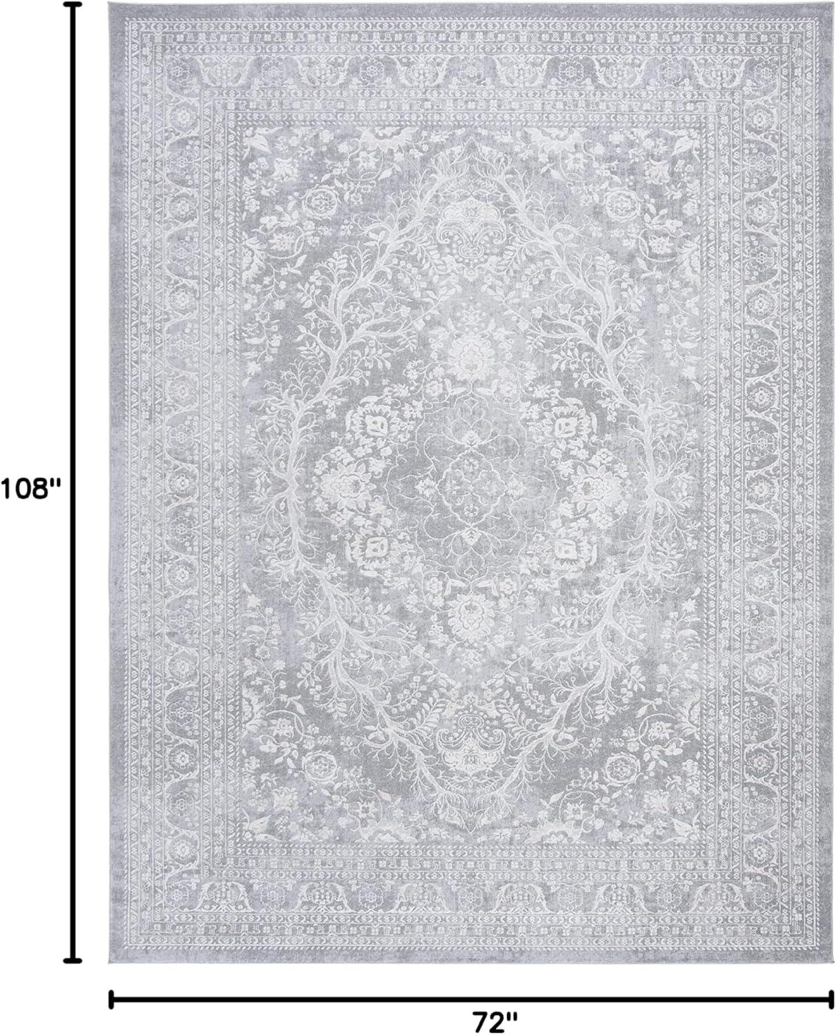 image:imageSAFAVIEH Area Rug 8x10 Reflection Collection Large Light Grey amp Cream NonShedding amp Easy Cleaning Ideal for Living Room Bedroom Dining Space RFT668GLight GreyCream