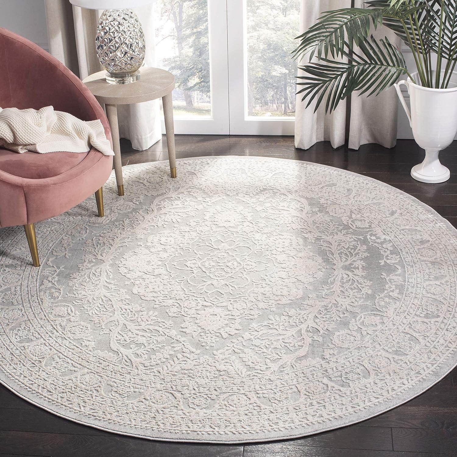 image:imageSAFAVIEH Area Rug 8x10 Reflection Collection Large Light Grey amp Cream NonShedding amp Easy Cleaning Ideal for Living Room Bedroom Dining Space RFT668GLight GreyCream