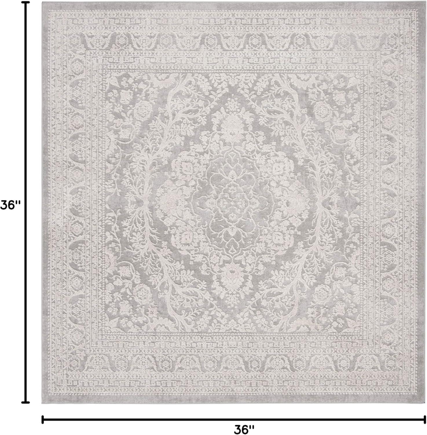 image:imageSAFAVIEH Area Rug 8x10 Reflection Collection Large Light Grey amp Cream NonShedding amp Easy Cleaning Ideal for Living Room Bedroom Dining Space RFT668GLight GreyCream