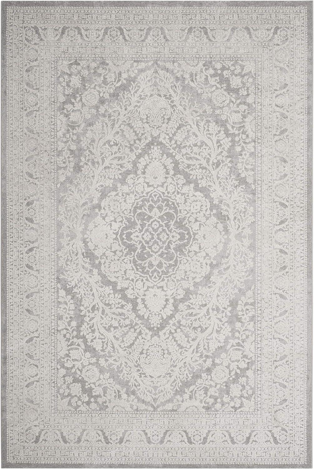 image:imageSAFAVIEH Area Rug 8x10 Reflection Collection Large Light Grey amp Cream NonShedding amp Easy Cleaning Ideal for Living Room Bedroom Dining Space RFT668GLight GreyCream