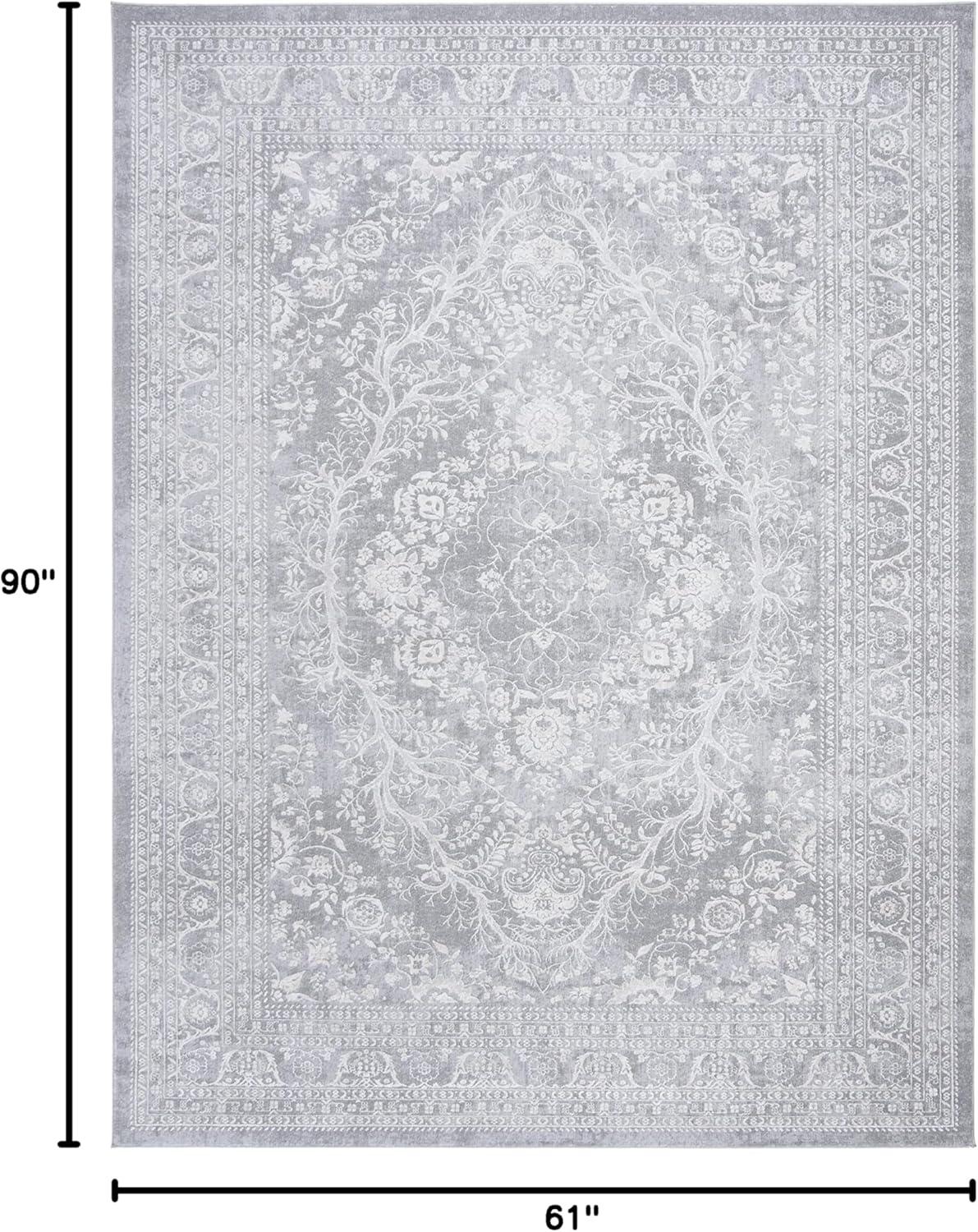 image:imageSAFAVIEH Area Rug 8x10 Reflection Collection Large Light Grey amp Cream NonShedding amp Easy Cleaning Ideal for Living Room Bedroom Dining Space RFT668GLight GreyCream