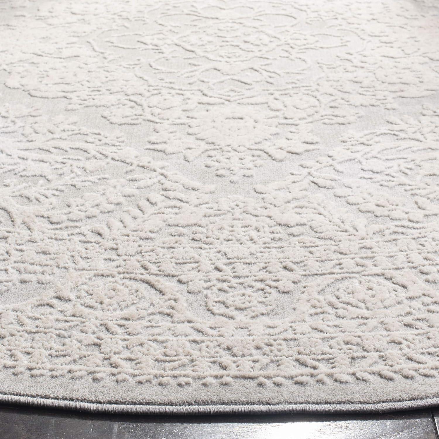 image:imageSAFAVIEH Area Rug 8x10 Reflection Collection Large Light Grey amp Cream NonShedding amp Easy Cleaning Ideal for Living Room Bedroom Dining Space RFT668GLight GreyCream