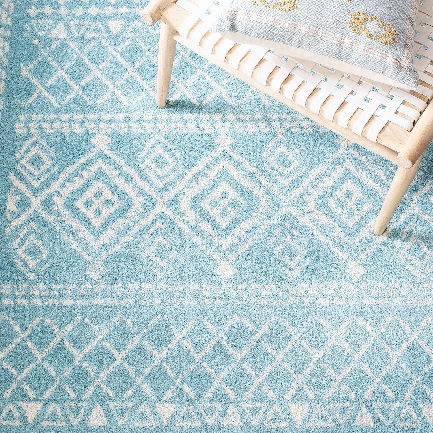image:imageSAFAVIEH Area Rug 8x10 Tulum Collection Large Ivory amp Black Moroccan Boho Distressed Design NonShedding amp Easy to Clean Ideal for Living Room Bedroom Dining Space TUL268DTurquoiseIvory
