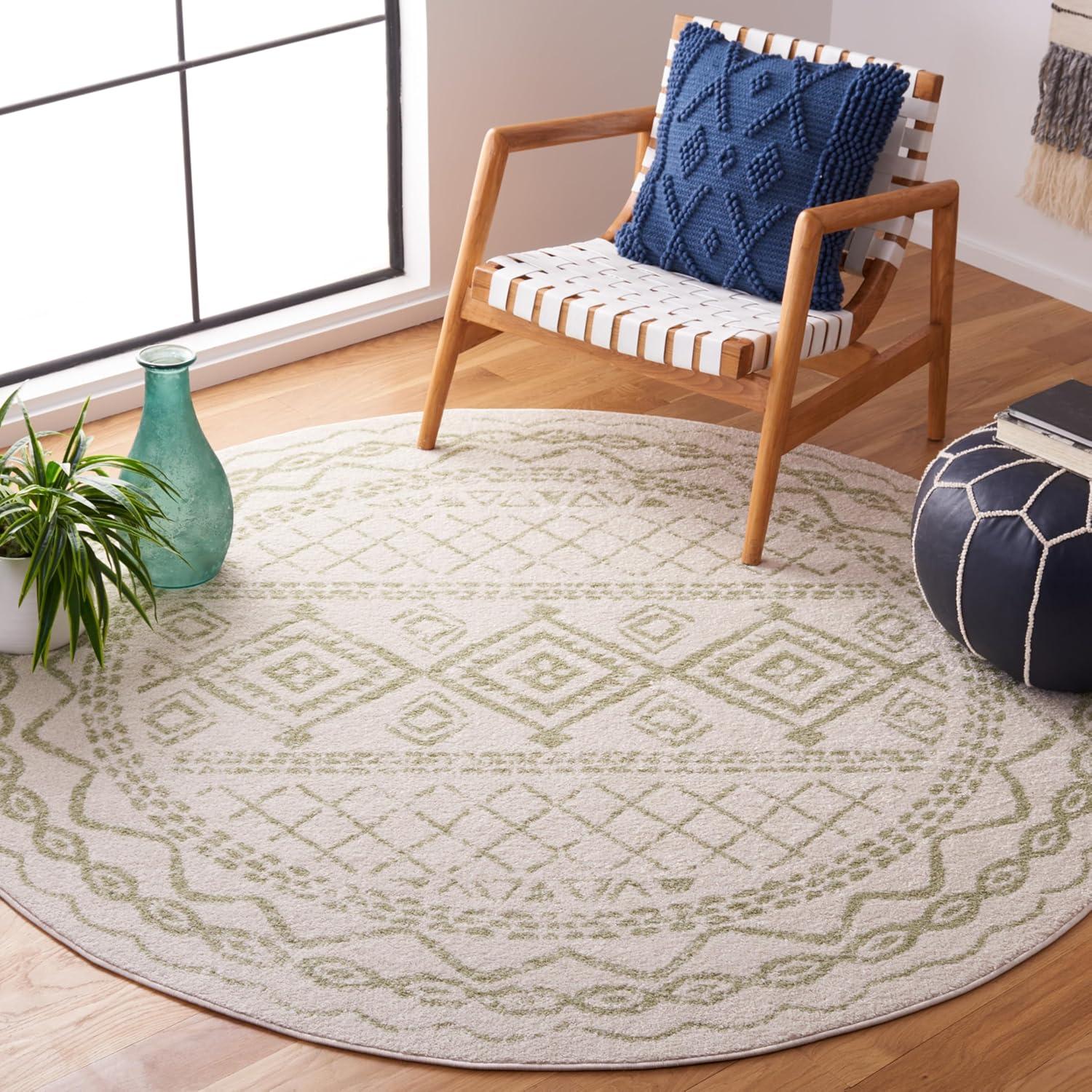 image:imageSAFAVIEH Area Rug 8x10 Tulum Collection Large Ivory amp Black Moroccan Boho Distressed Design NonShedding amp Easy to Clean Ideal for Living Room Bedroom Dining Space TUL268DIvorySage