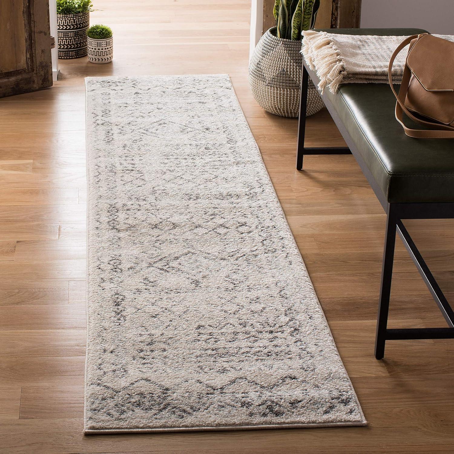 image:imageSAFAVIEH Area Rug 8x10 Tulum Collection Large Ivory amp Black Moroccan Boho Distressed Design NonShedding amp Easy to Clean Ideal for Living Room Bedroom Dining Space TUL268DIvoryGrey