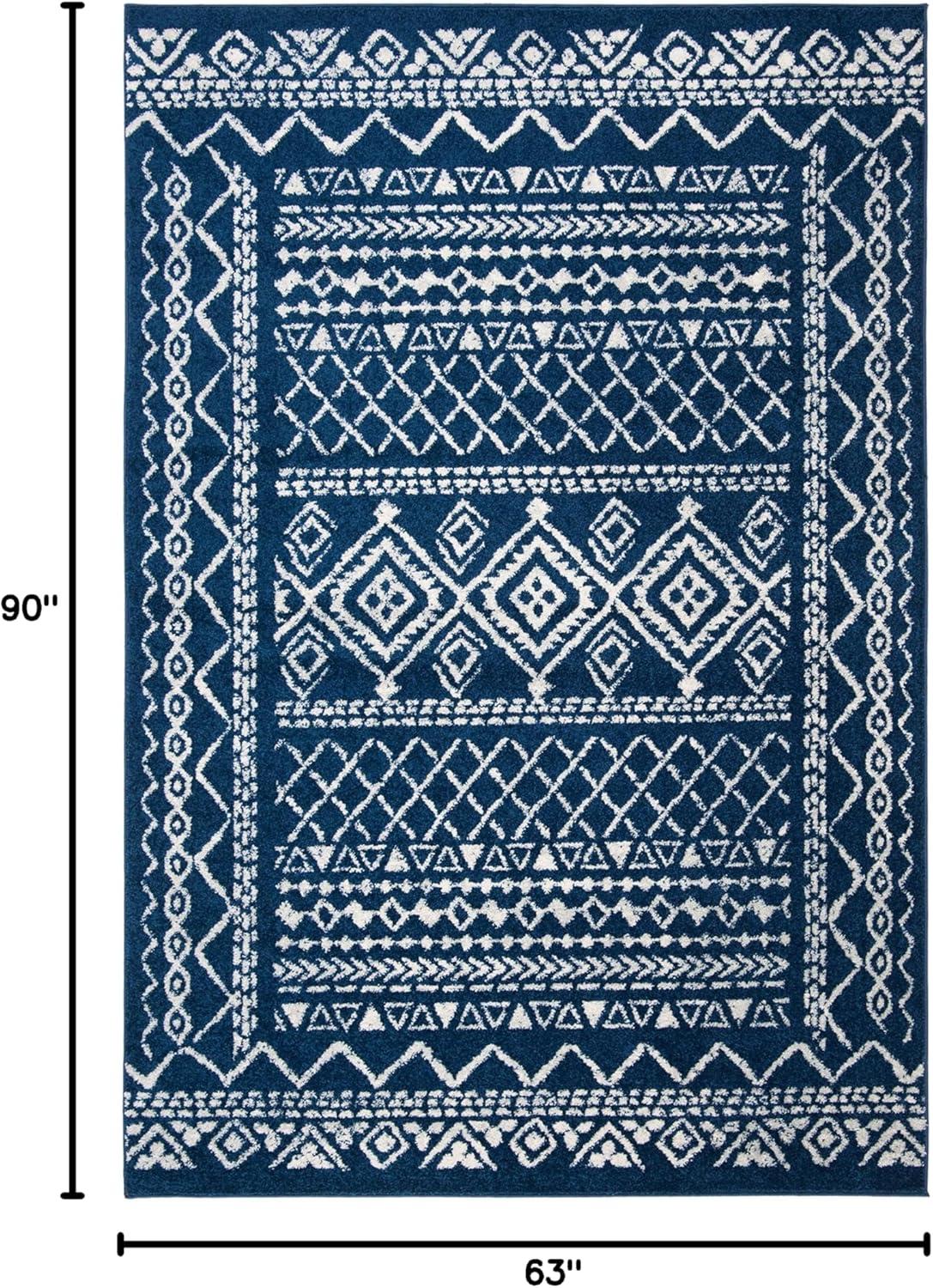 image:imageSAFAVIEH Area Rug 8x10 Tulum Collection Large Ivory amp Black Moroccan Boho Distressed Design NonShedding amp Easy to Clean Ideal for Living Room Bedroom Dining Space TUL268DNavyIvory