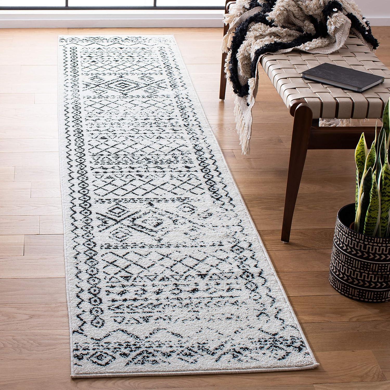 image:imageSAFAVIEH Area Rug 8x10 Tulum Collection Large Ivory amp Black Moroccan Boho Distressed Design NonShedding amp Easy to Clean Ideal for Living Room Bedroom Dining Space TUL268DIvoryBlack