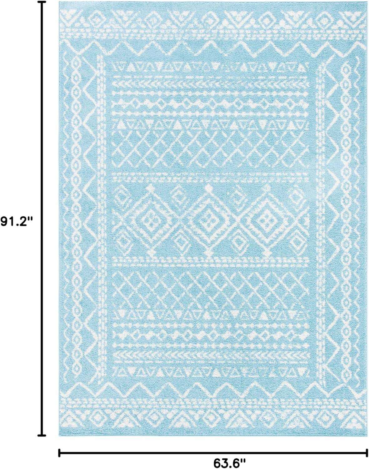 image:imageSAFAVIEH Area Rug 8x10 Tulum Collection Large Ivory amp Black Moroccan Boho Distressed Design NonShedding amp Easy to Clean Ideal for Living Room Bedroom Dining Space TUL268DTurquoiseIvory
