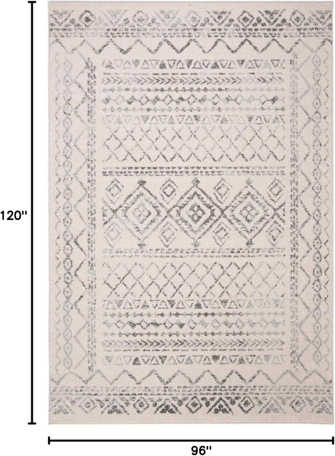 image:imageSAFAVIEH Area Rug 8x10 Tulum Collection Large Ivory amp Black Moroccan Boho Distressed Design NonShedding amp Easy to Clean Ideal for Living Room Bedroom Dining Space TUL268DIvoryGrey