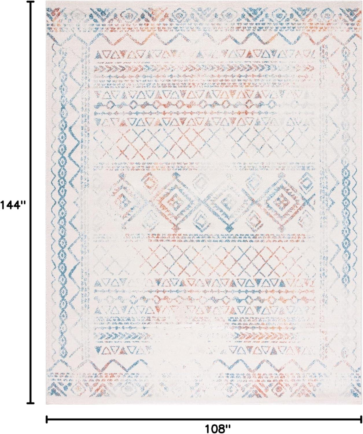 image:imageSAFAVIEH Area Rug 8x10 Tulum Collection Large Ivory amp Black Moroccan Boho Distressed Design NonShedding amp Easy to Clean Ideal for Living Room Bedroom Dining Space TUL268DIvoryTurquoise