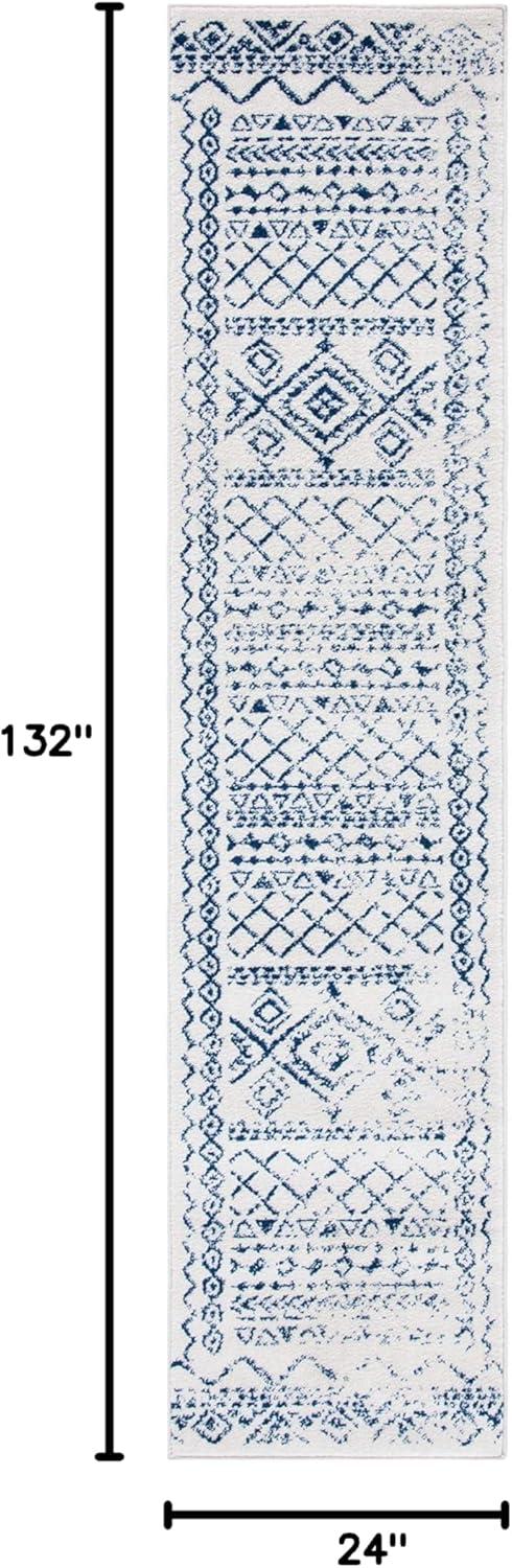 image:imageSAFAVIEH Area Rug 8x10 Tulum Collection Large Ivory amp Black Moroccan Boho Distressed Design NonShedding amp Easy to Clean Ideal for Living Room Bedroom Dining Space TUL268DIvoryNavy