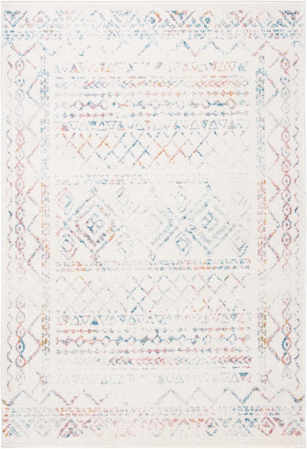 image:imageSAFAVIEH Area Rug 8x10 Tulum Collection Large Ivory amp Black Moroccan Boho Distressed Design NonShedding amp Easy to Clean Ideal for Living Room Bedroom Dining Space TUL268DIvoryTurquoise