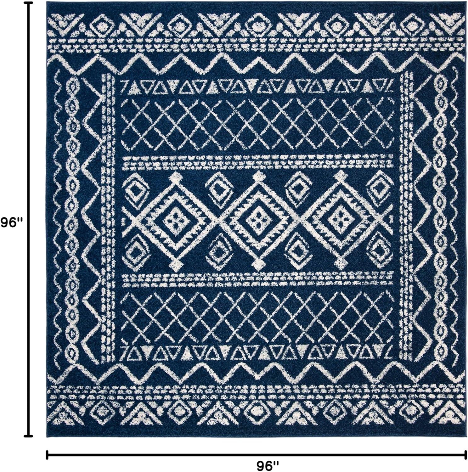 image:imageSAFAVIEH Area Rug 8x10 Tulum Collection Large Ivory amp Black Moroccan Boho Distressed Design NonShedding amp Easy to Clean Ideal for Living Room Bedroom Dining Space TUL268DNavyIvory