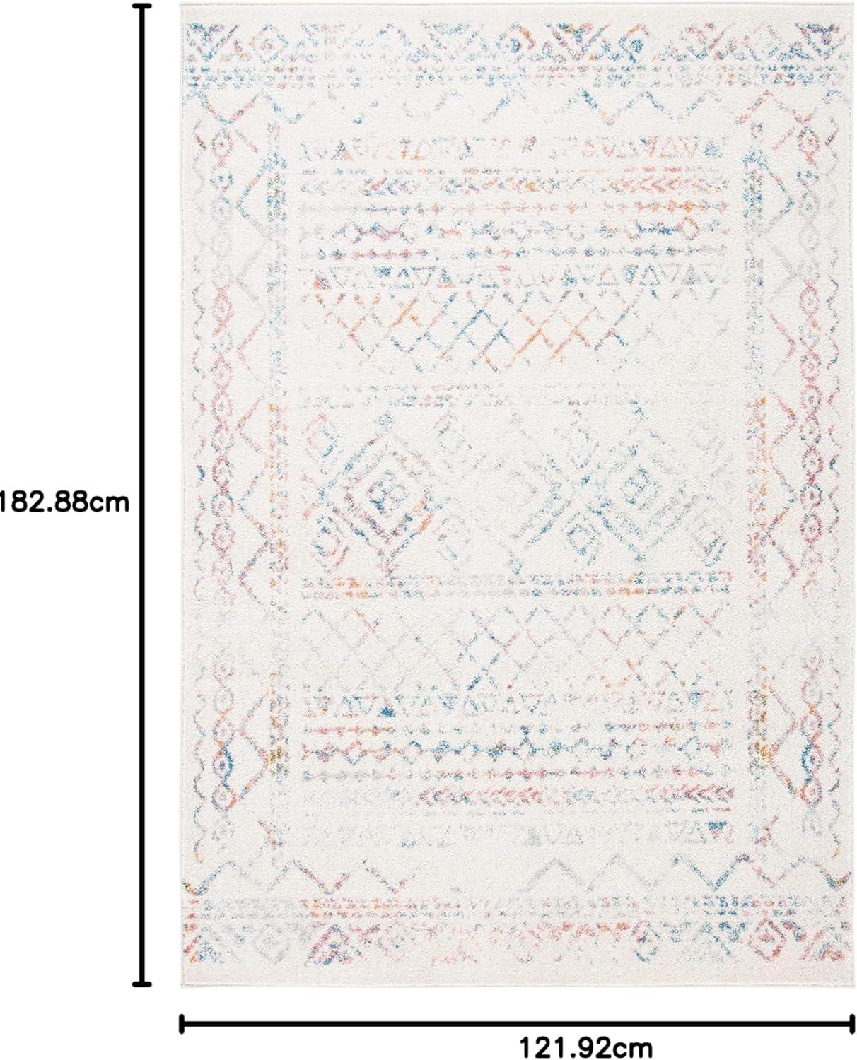 image:imageSAFAVIEH Area Rug 8x10 Tulum Collection Large Ivory amp Black Moroccan Boho Distressed Design NonShedding amp Easy to Clean Ideal for Living Room Bedroom Dining Space TUL268DIvoryTurquoise