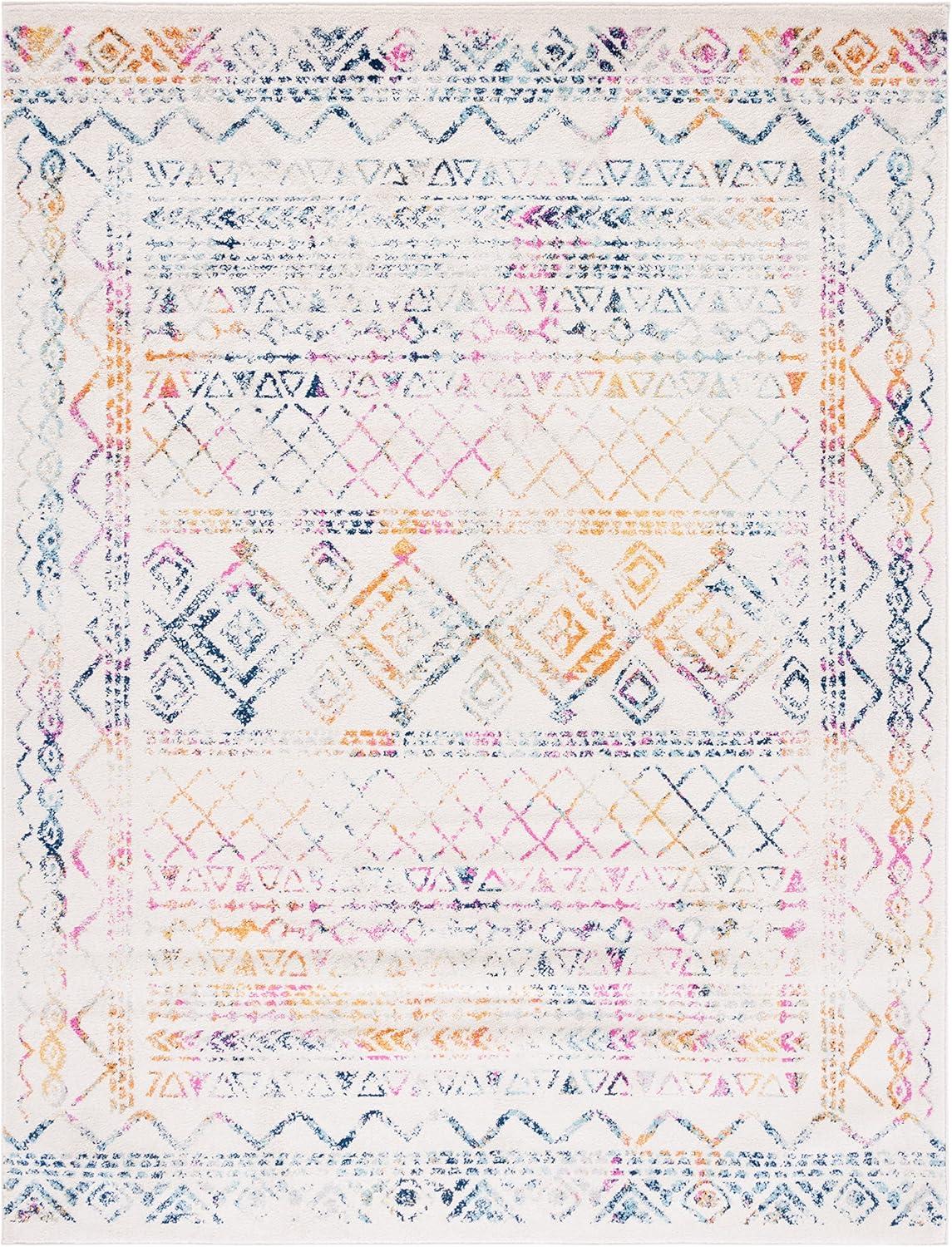 image:imageSAFAVIEH Area Rug 8x10 Tulum Collection Large Ivory amp Black Moroccan Boho Distressed Design NonShedding amp Easy to Clean Ideal for Living Room Bedroom Dining Space TUL268DIvoryFuchsia