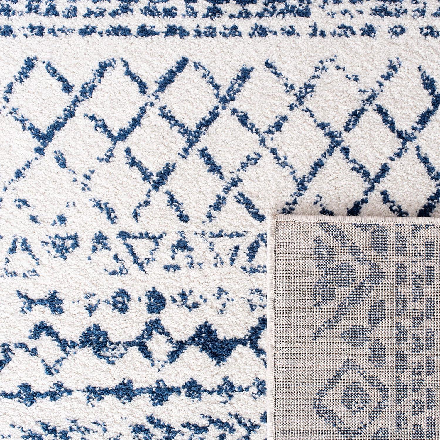 image:imageSAFAVIEH Area Rug 8x10 Tulum Collection Large Ivory amp Black Moroccan Boho Distressed Design NonShedding amp Easy to Clean Ideal for Living Room Bedroom Dining Space TUL268DIvoryNavy