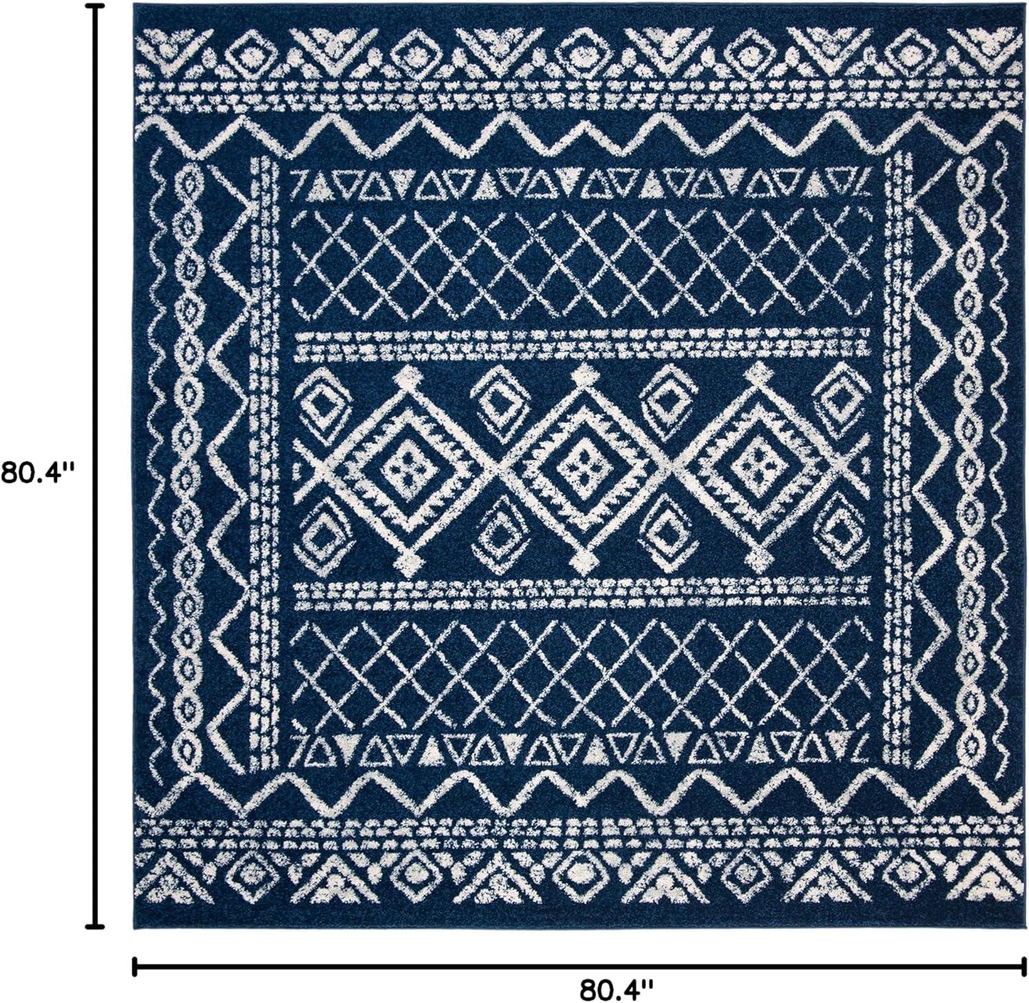 image:imageSAFAVIEH Area Rug 8x10 Tulum Collection Large Ivory amp Black Moroccan Boho Distressed Design NonShedding amp Easy to Clean Ideal for Living Room Bedroom Dining Space TUL268DNavyIvory